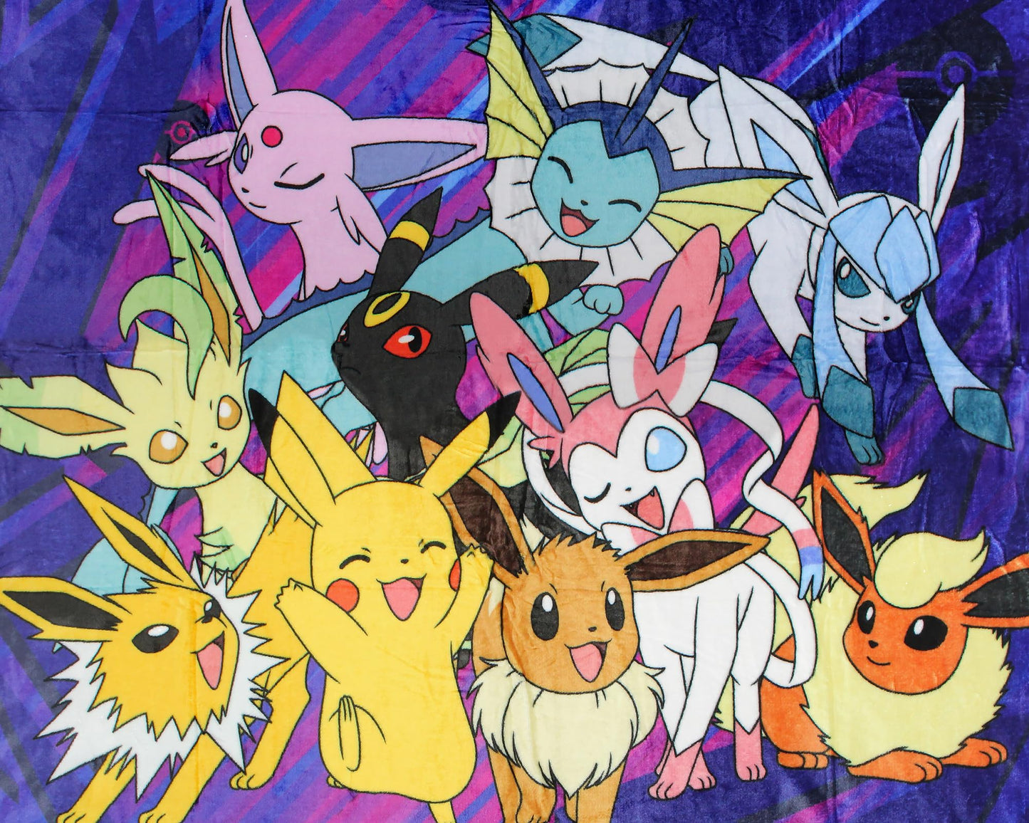 Pokemon Eevee Evolutions Sylveon Umbreon Vaporeon Throw Blanket - 46" x 60" Cozy Soft Fleece Throw Blanket for Bed Couch