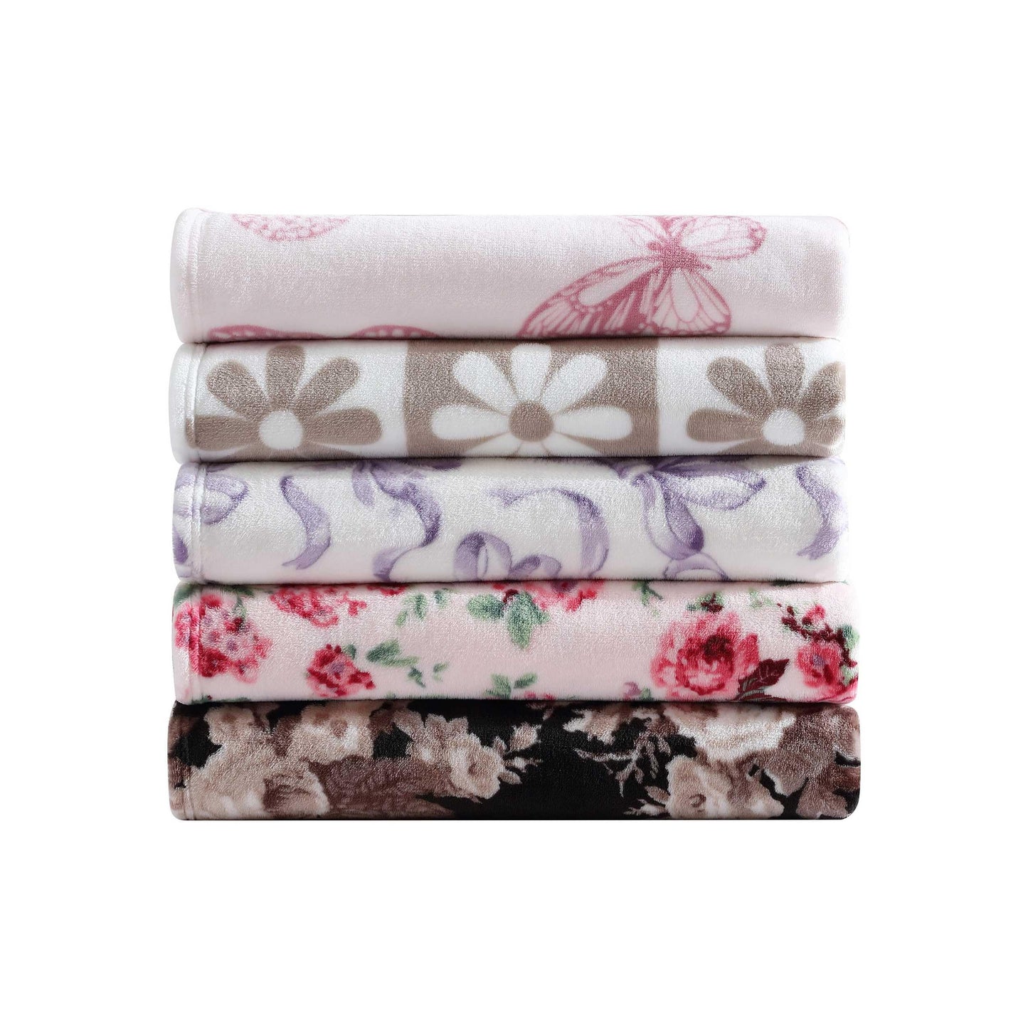 Betsey Johnson - Blanket, Buttery-Soft Throw Blanket for Couch or Bed, Boldly Plush & Oversized Bedding (Daisy Check White, 50" x 70")