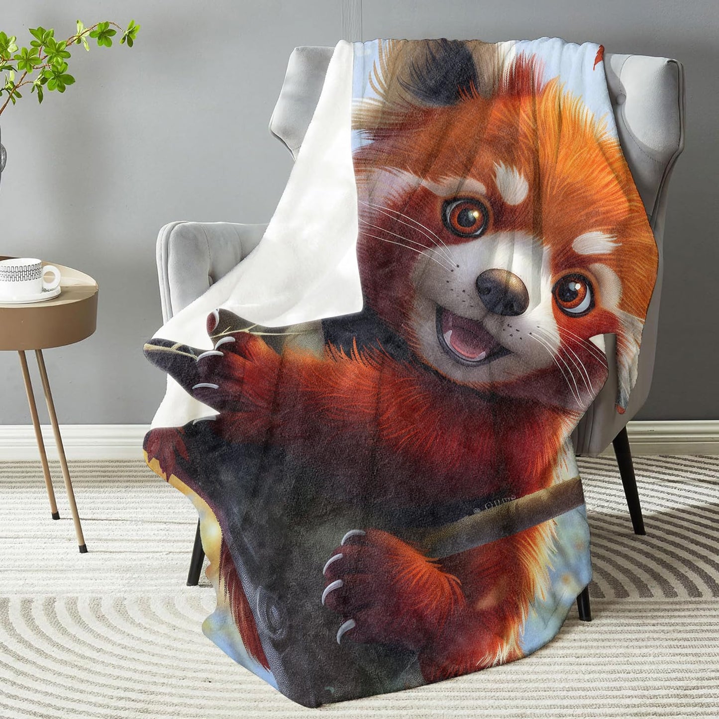 dhakalrlde Cute Red Panda Throw Blanket - Soft Plush, Lightweight, Warm, Fuzzy Anti-Pilling Flannel Blanket for Couch, Bedroom, Travel, Bed - Perfect Comfy Gift for Kids and Adults 50in×60in