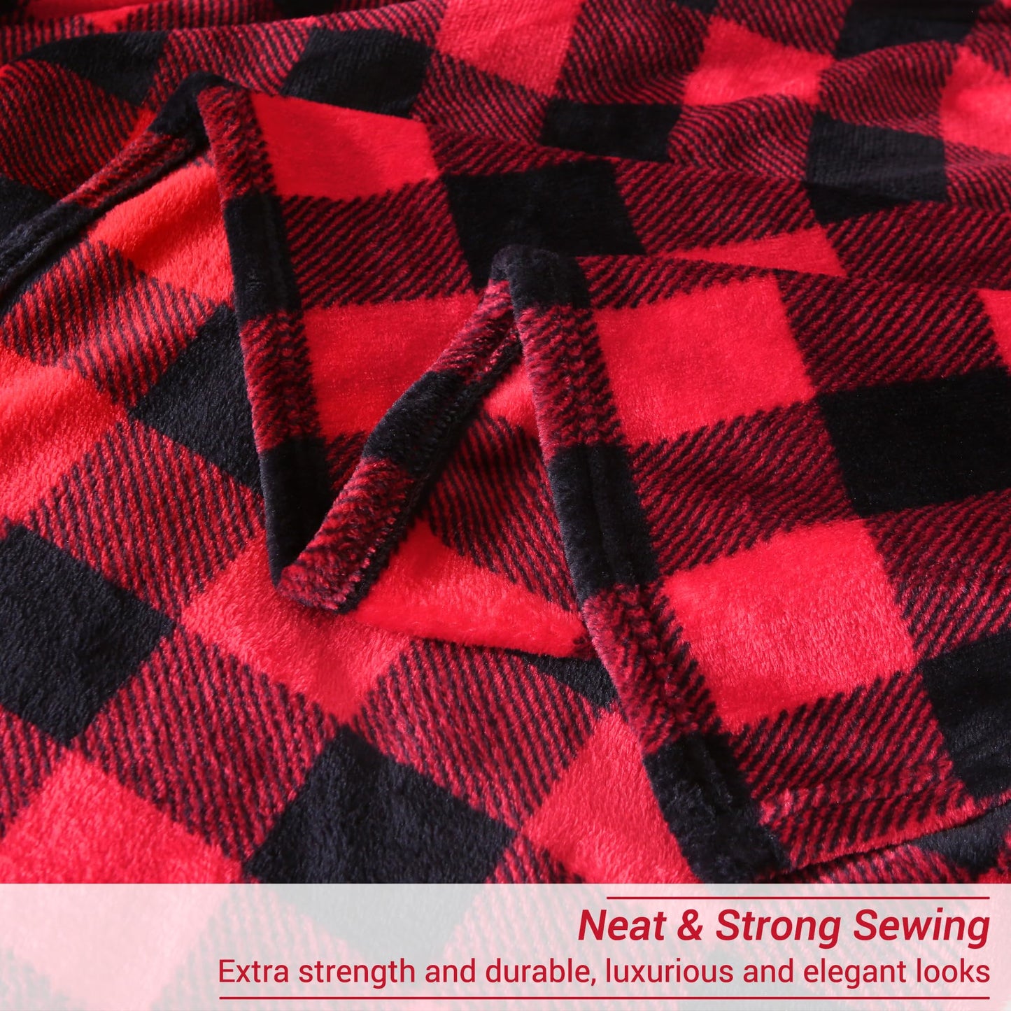 Viviland Checkered Blanket King Size - Soft Fuzzy Cozy Buffalo Plaid Microfiber Blanket for Bed, 90x108 Inches