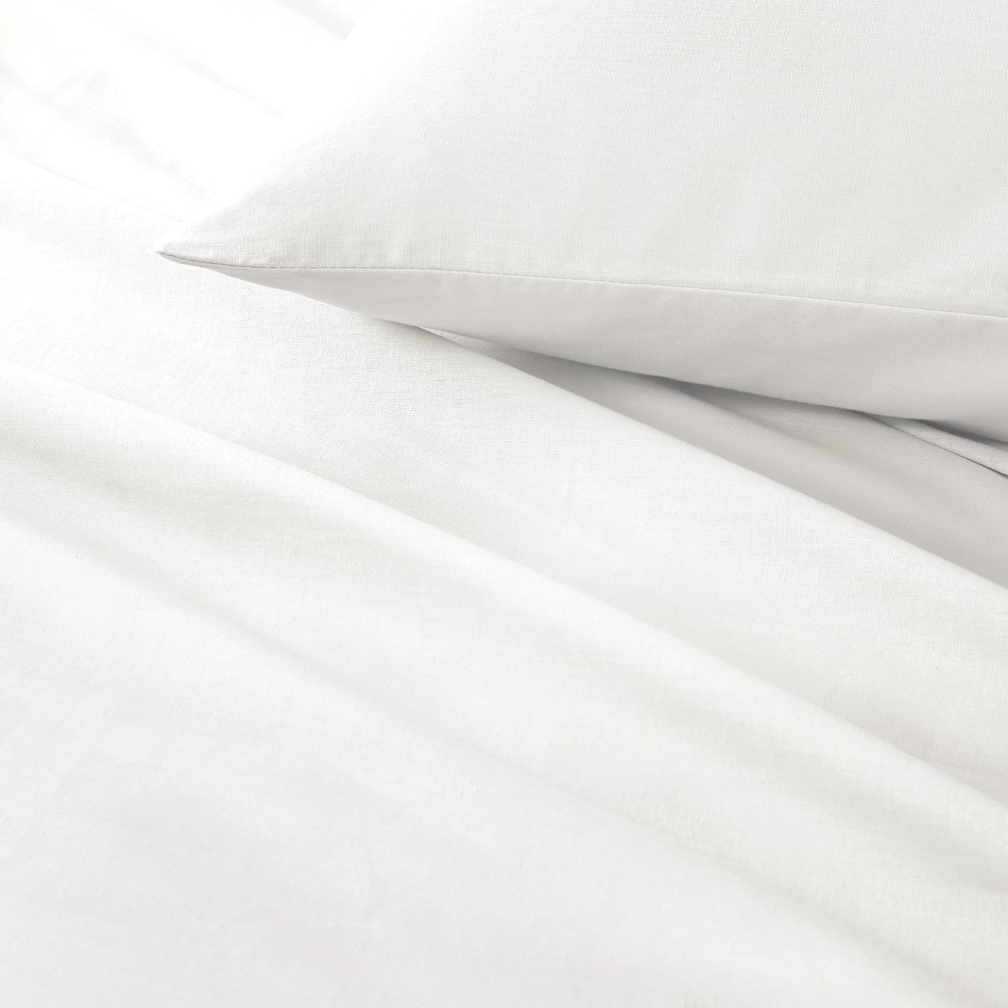 Comfort Spaces 100% Cotton Sheet Set Breathable, Lightweight, Soft with 14" Elastic Pocket Fits up to 16" Mattress, All Season Cozy Bedding, Matching Pillow Case, King White 4 Piece