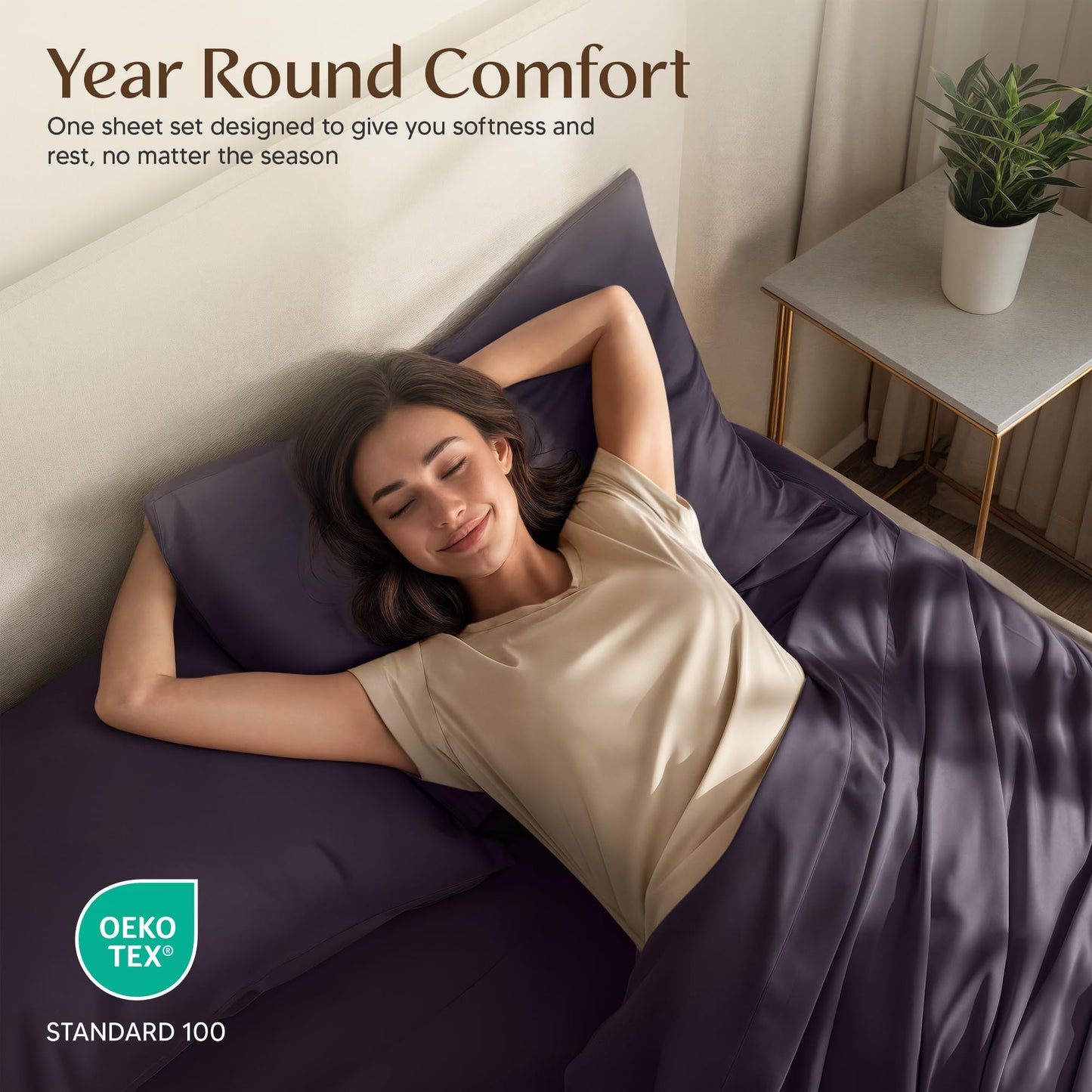 Utopia Bedding Twin Sheet Set – 3 Piece Bed Sheets for Twin Size Bed, Soft and Breathable Microfiber, Includes 1 Fitted Sheet, 1 Flat Sheet and 1 Pillowcase – Oeko Tex (Dark Purple)