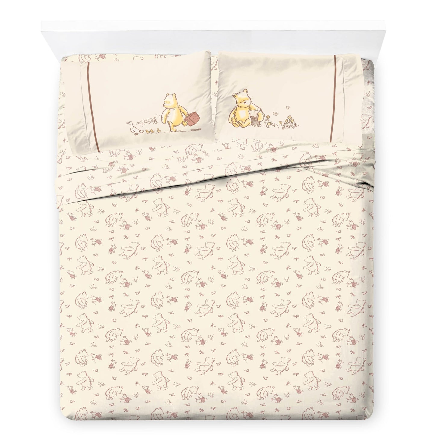 Jay Franco Kids Bed Set, Beige, Winnie The Pooh, 7 Piece Full
