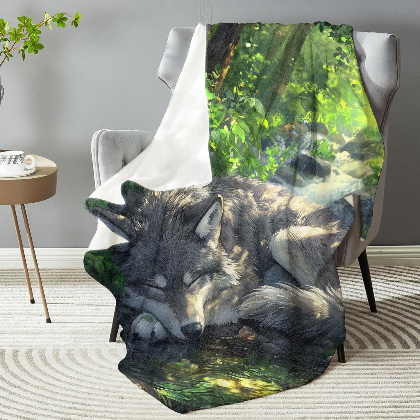 dhakalrlde Wolf Blanket - Plush, Soft, Comfy, Lightweight, Warm, Fuzzy, Cozy Flannel Throw Blanket Perfect for Couch, Travel, Bed, Office, Outdoor - 50in×60in(color38)