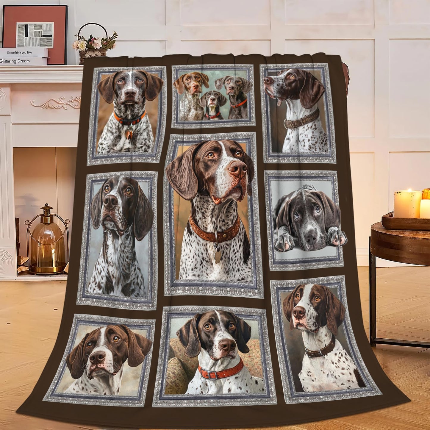 German Shorthaired Pointer Blanket Soft Fuzzy Fleece Dog Throw Blankets Decor Cozy Warm Plush Flannel Dogs Blankets Gifts for Boys Girls Men Women Home Chair Sofa Couch Bed 50"X40"