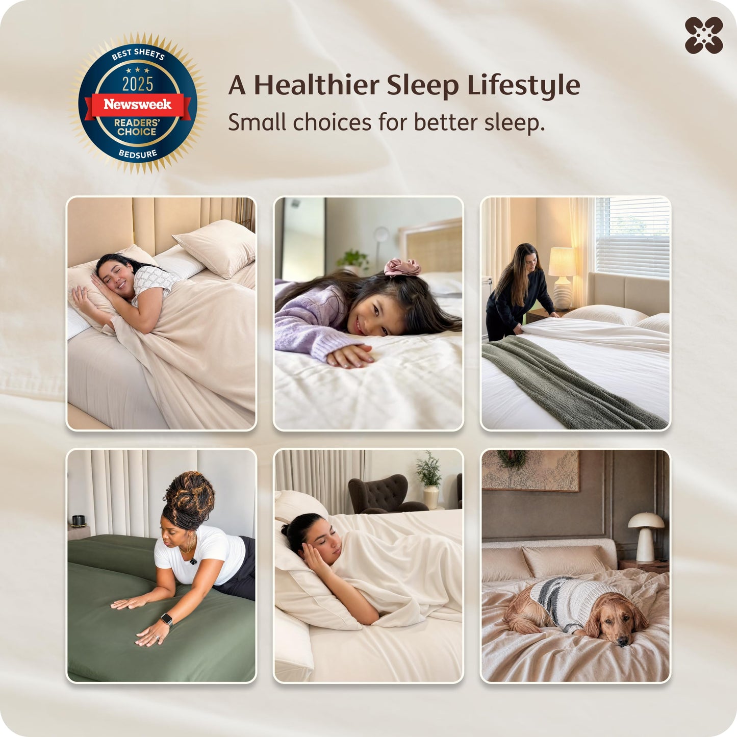 Bedsure 100% GOTS Certified Organic Cotton Sheets, King Size Sheets Set, 17" Deep Pocket Bedsheets with Corner Straps, Eco-Friendly, Soft, Breathable & Luxury PureWoven Cotton Hotel Bedding, Ivory