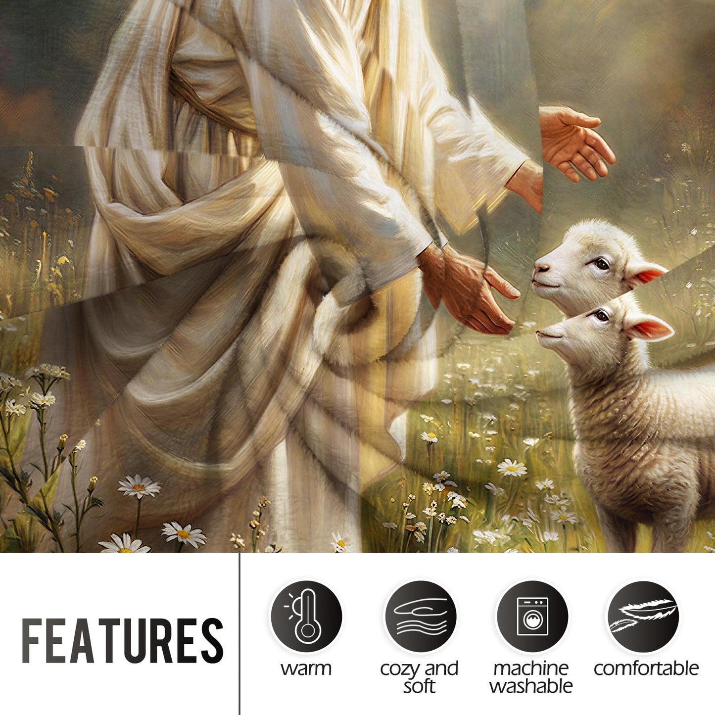 Levens Christian Inspirational The Lord is My Shepherd Flannel Throw Blanket 50x60 | Soft Lightweight Cozy Decorative Blanket for Gift, Living Room, Couch, Dorm, Office, Car, Camping, Nap