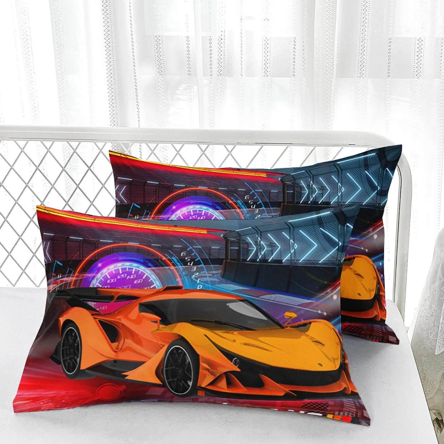 Nttopship Racing Cars Comforter Sets Twin Size,Bedding Sets for Kids,Sports Car Theme Comforter Sets All Season 1 Comforter and 2 Pillowcases