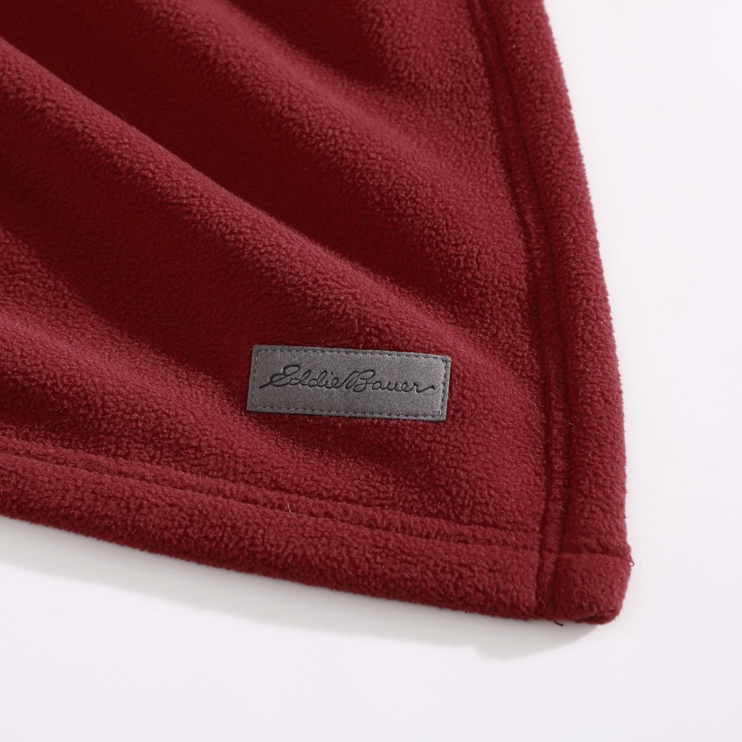 Eddie Bauer - Throw Blanket, Solid Reversible Fleece Bedding, Soft & Cozy, Perfect Home Decor for Bed & Couch (Red/Dark Smoke, Throw)