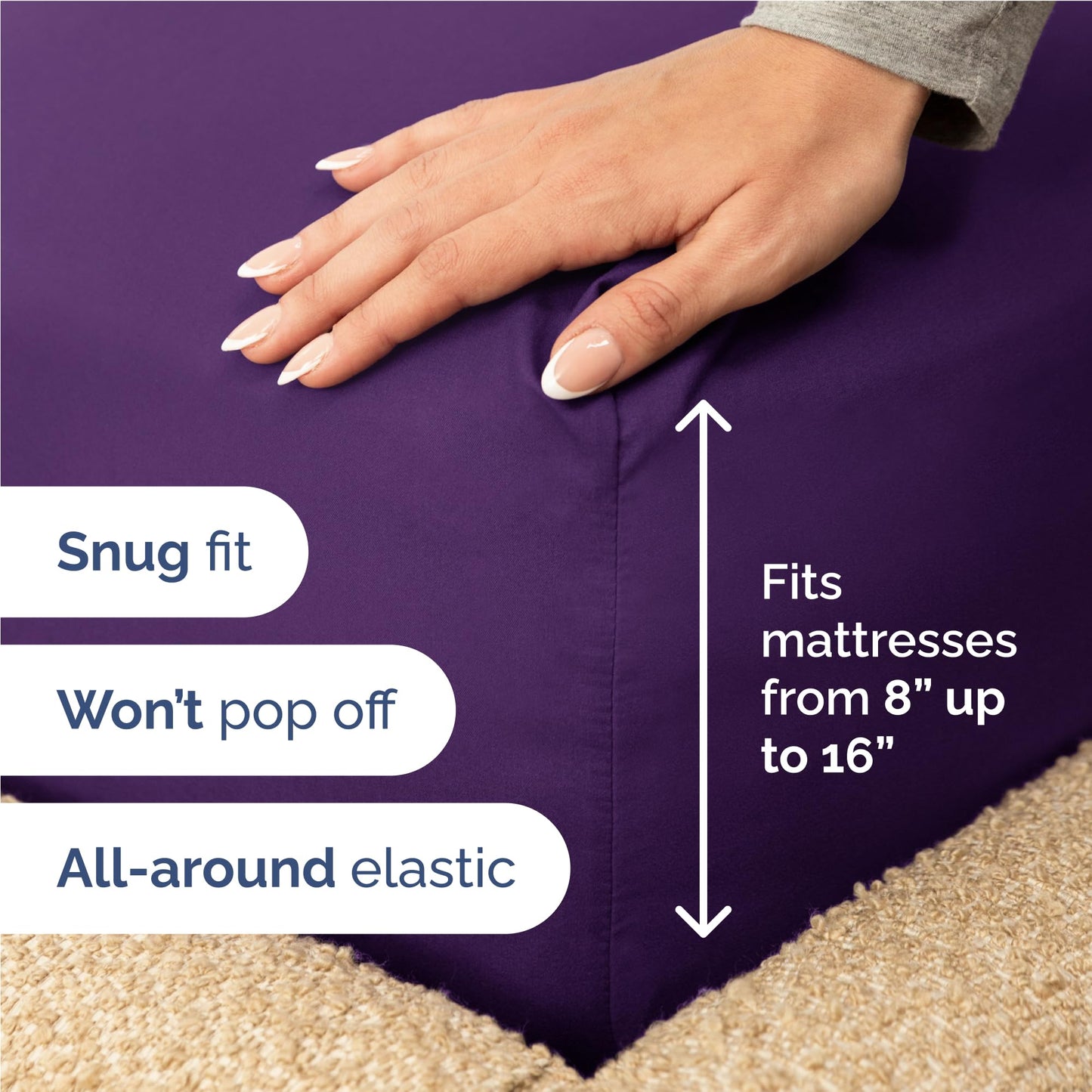 Full Size 4 Piece Sheet Set - Comfy Breathable & Cooling Sheets - Hotel Luxury Bed Sheets for Women & Men - Deep Pockets, Easy-Fit, Extra Soft and Wrinkle Free Sheets - Purple Oeko-Tex Bed Sheet Set