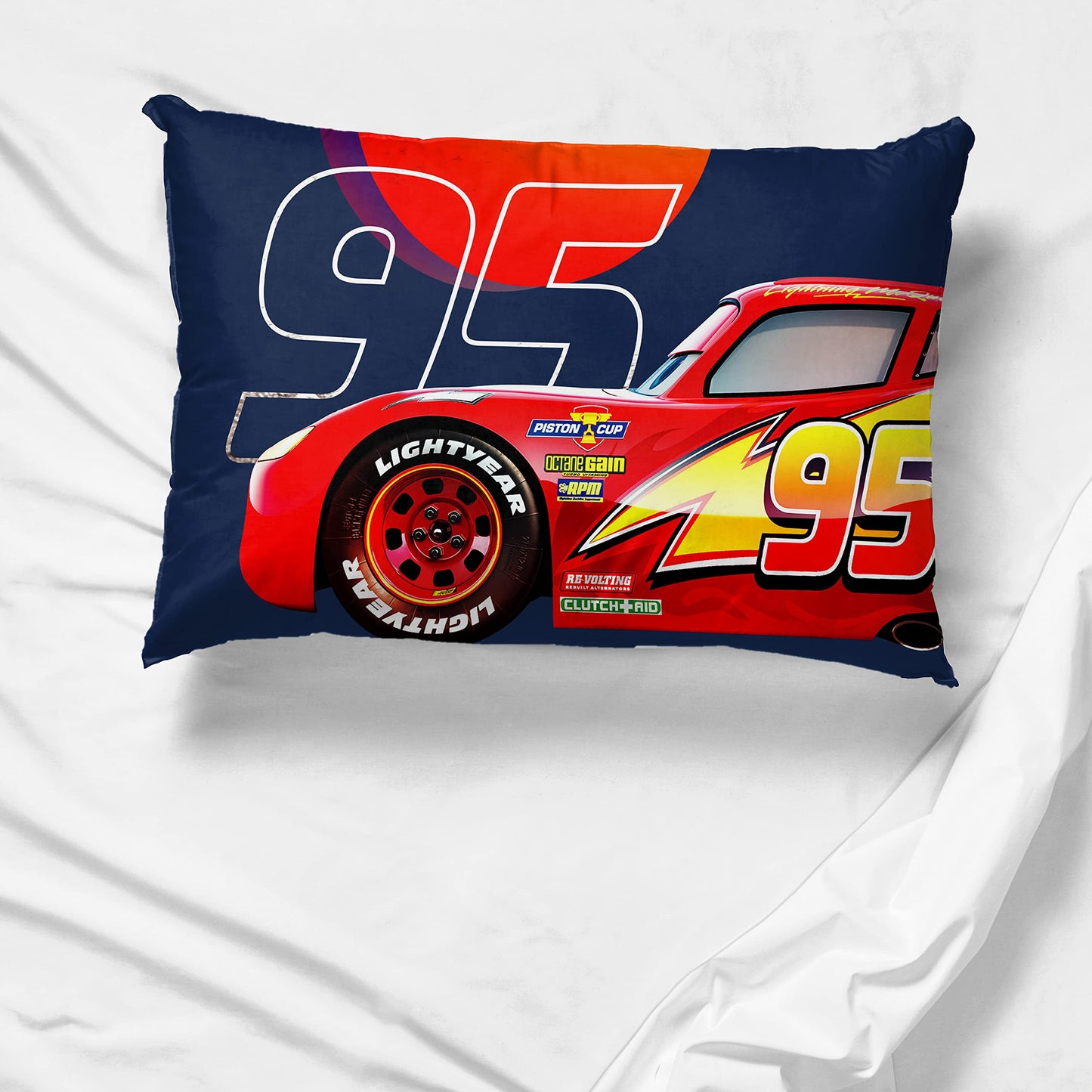 Jay Franco Disney Pixar Cars Sun Ride 1 Single Reversible Pillowcase Featuring Lightning McQueen- Double-Sided Kids Super Soft Bedding (Official Disney Pixar Product)