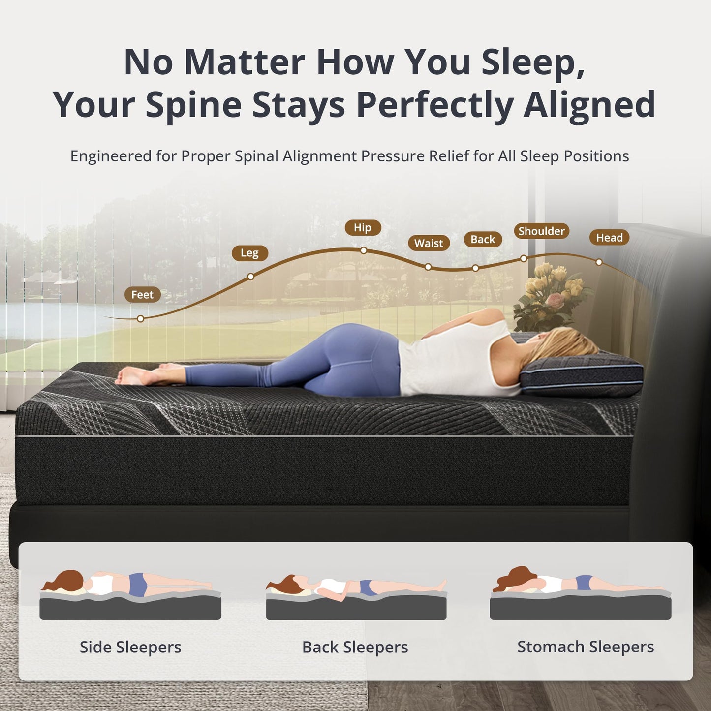 Dyonery Twin XL Size Mattress, 12 Inch Gel Memory Foam, Cooling & Back Pain Relief, Fiberglass Free, CertiPUR-US Certified, Foam Made in USA, Medium