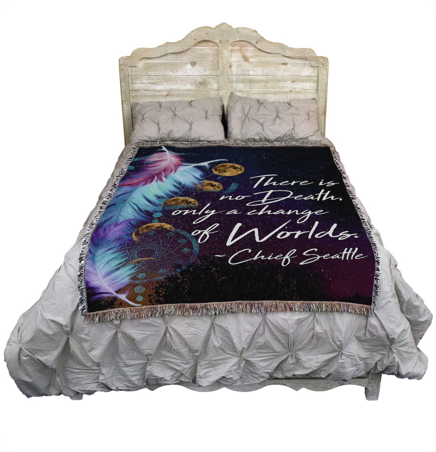 Pure Country Weavers There is No Death Only A Change of Worlds Blanket Sky Chief Seattle - Sympathy Bereavement Gift Tapestry Throw Woven from Cotton - Made in the USA (72x54)