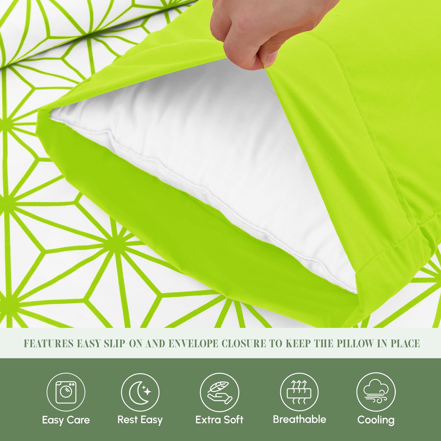 Elegant Comfort Luxury Soft 6-Piece Cube Geometric Pattern Sheet Set - 1500 Premium Quality Microfiber - Wrinkle and Fade Resistant Coziest Bedding Set, All Around Elastic Fitted Sheet, Full, Lime