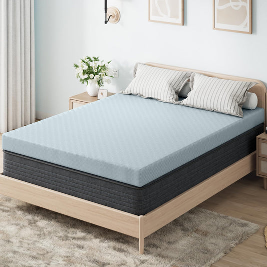 OhGeni Memory Foam Mattress Topper Pad, with Cover, Soft Bed Cover with Anti-Slip Base, Size Full, Style 3 Inch