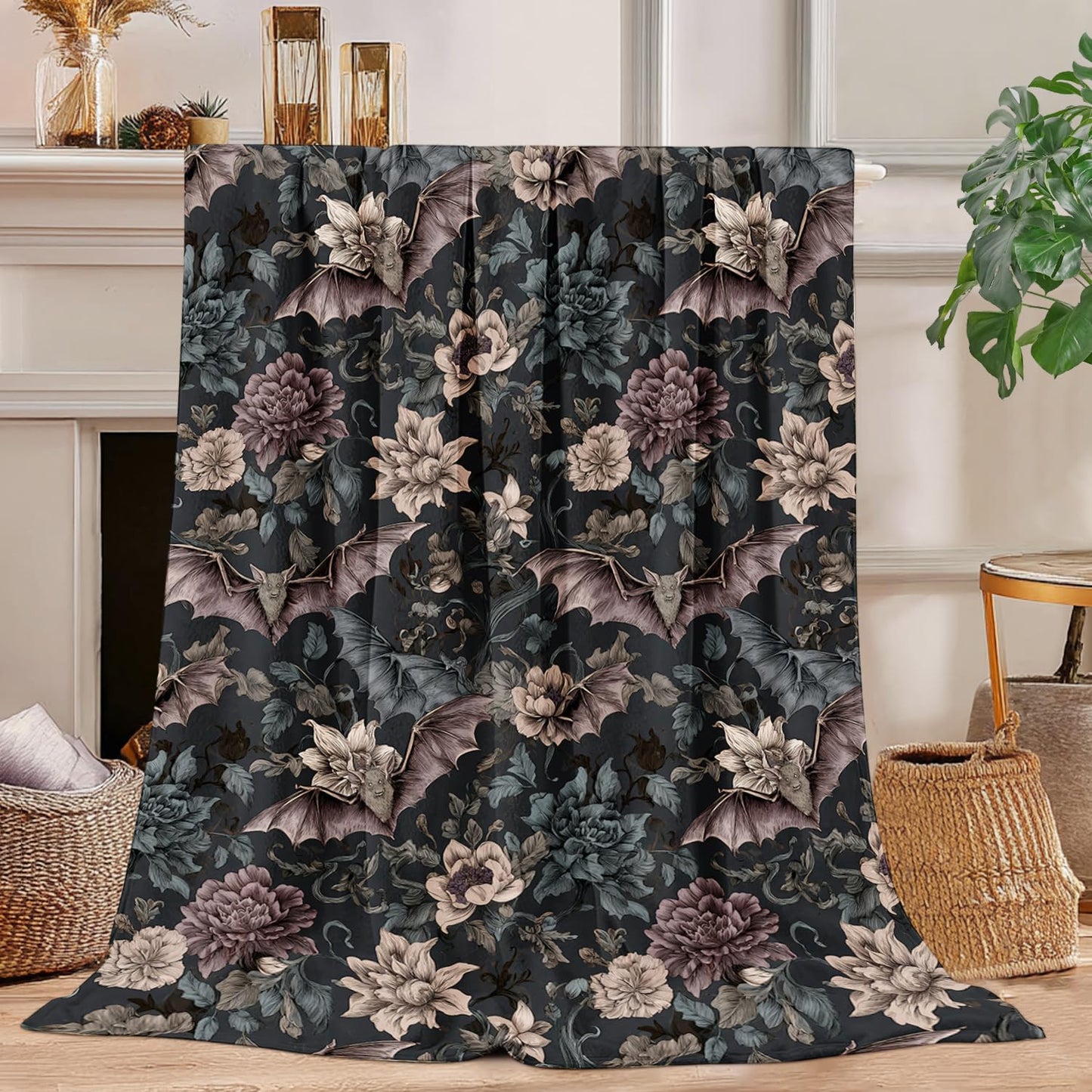 Gothic Blanket Gothic Decor Cozy Throw Super Soft Plush Flannel Fleece Blanket Gift for Kids Adults Men Women Ultra Warm & Lightweight Flannel, 50"X40"