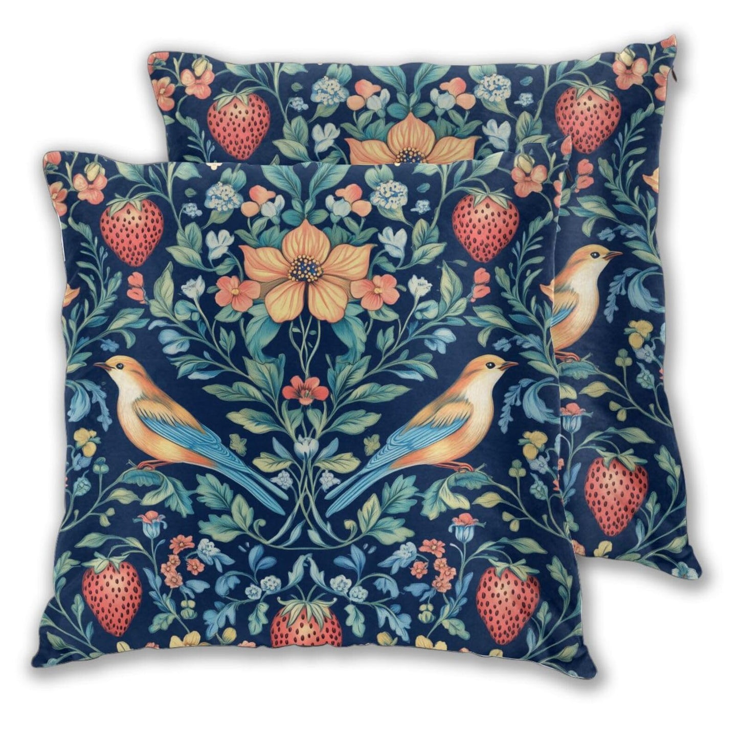 Droerfes Chinoiserie Blue Bird Throw Pillow Covers Set of 2 Couch Pillow Case Decoration Cushion Covers for Sofa Home Living Room Bedroom Outdoor 18X18 Inch