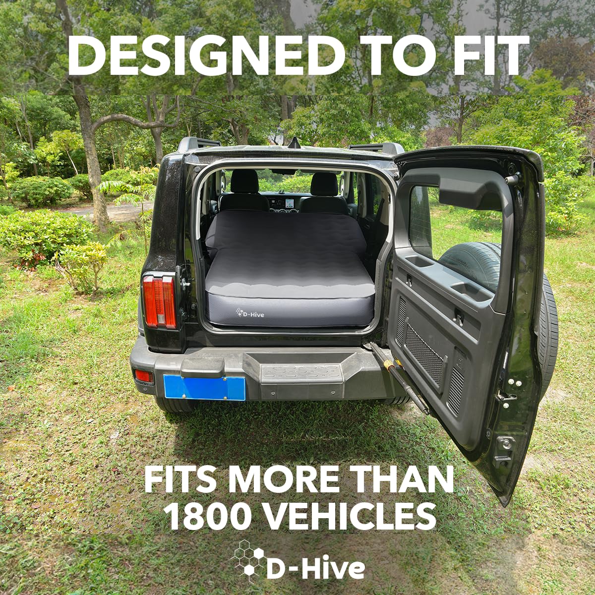 D-Hive SUV Air Mattress, Ultra-Thick Material Extra-High Car Air Mattress, SUV Mattress for Toyota 4runner, Jeep Wrangler, Car Mattress Inflatable Grey