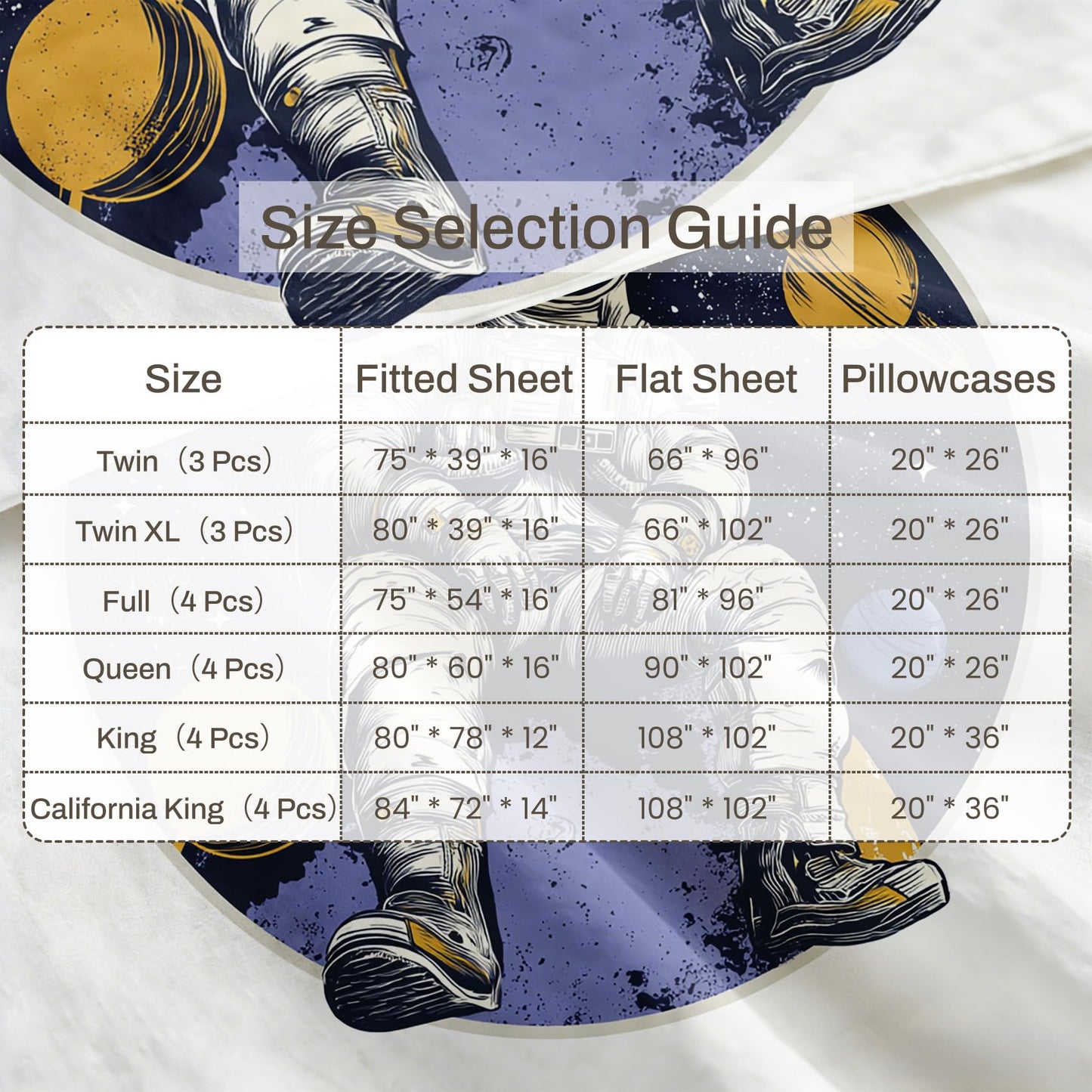 Astronaut Queen Bedding Set Boys Spaces Sheet Sets