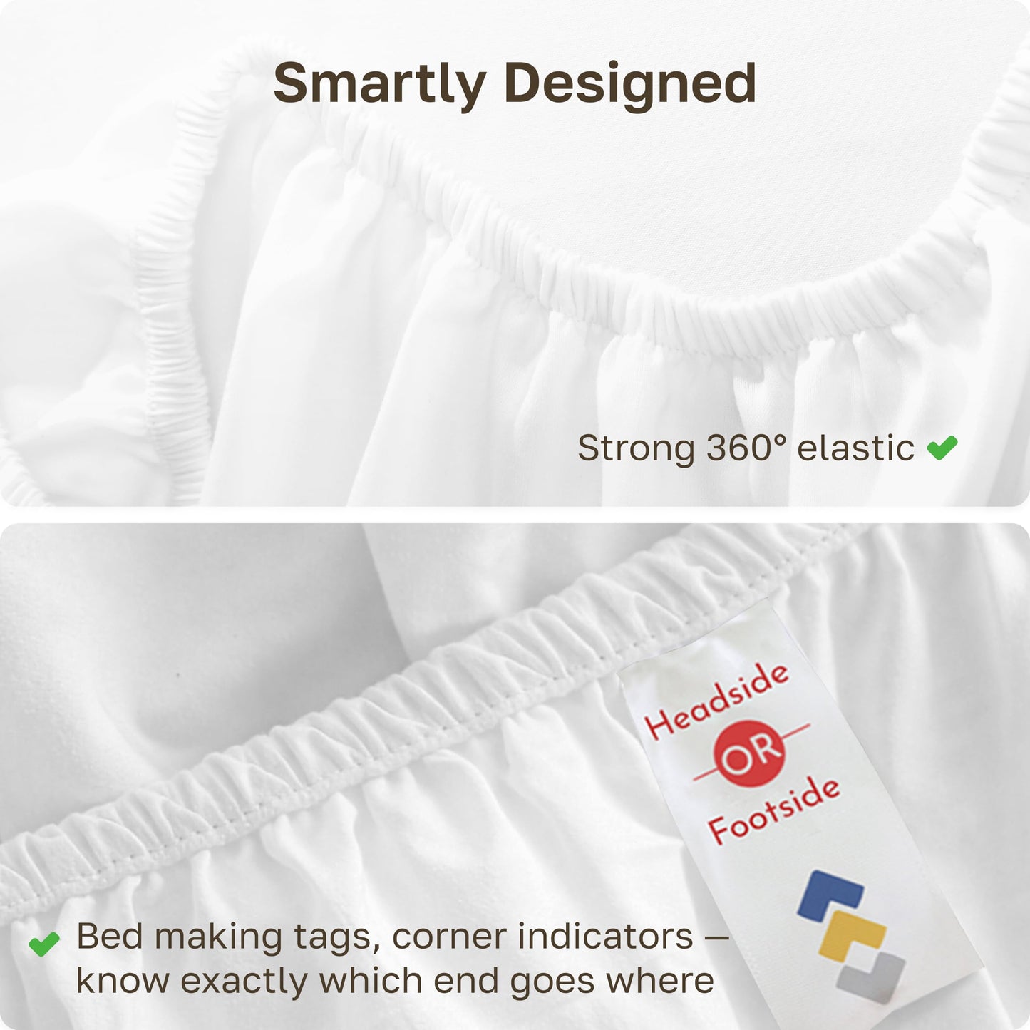 California Design Den King Size Fitted Sheet Antique White, Deep Pocket Soft 400 Thread Count 100% Cotton Sateen, No Pop-Off Elastic, Durable Fitted Sheet Only (King, Antique White)