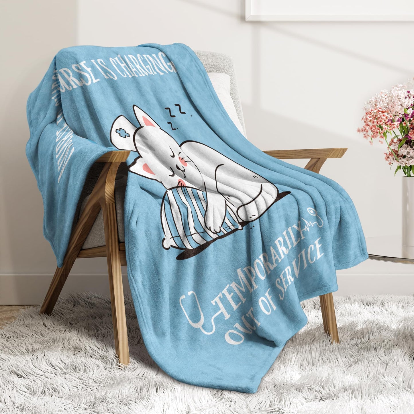 GoMelley Funny Nurse Gifts for Women Men, Nurse Week/Day Gifts 2026, Soft Flannel Blanket, Nurses Birthday, Appreciation, Graduation Gift, RN LPN Gift for Nurses Practitioner, 60"*50"