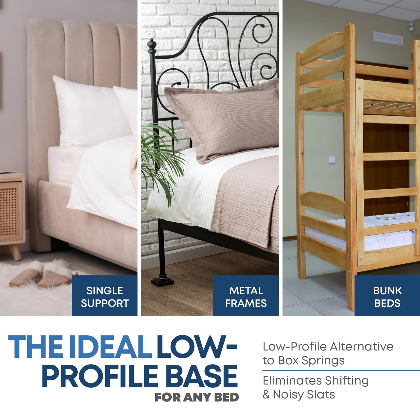 Greaton, 1.5" Split Wood Bunkie Board King Size Bed, Under Mattress Support, Fully Assembled, Fabric Ventilation Cover-Replaces Wooden Slats or Box Spring for Bed Frames