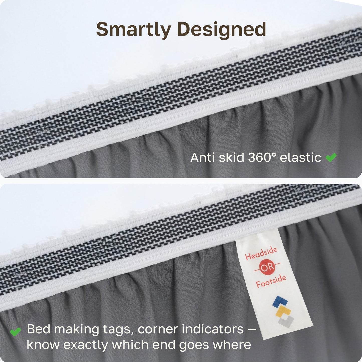 California Design Den 100% Organic Cotton Fitted Sheet Queen Size Only - Soft and Crisp Percale, Lightweight and Snug-Fit, Queen Deep Pocket Fitted Sheet, Durable - Grey