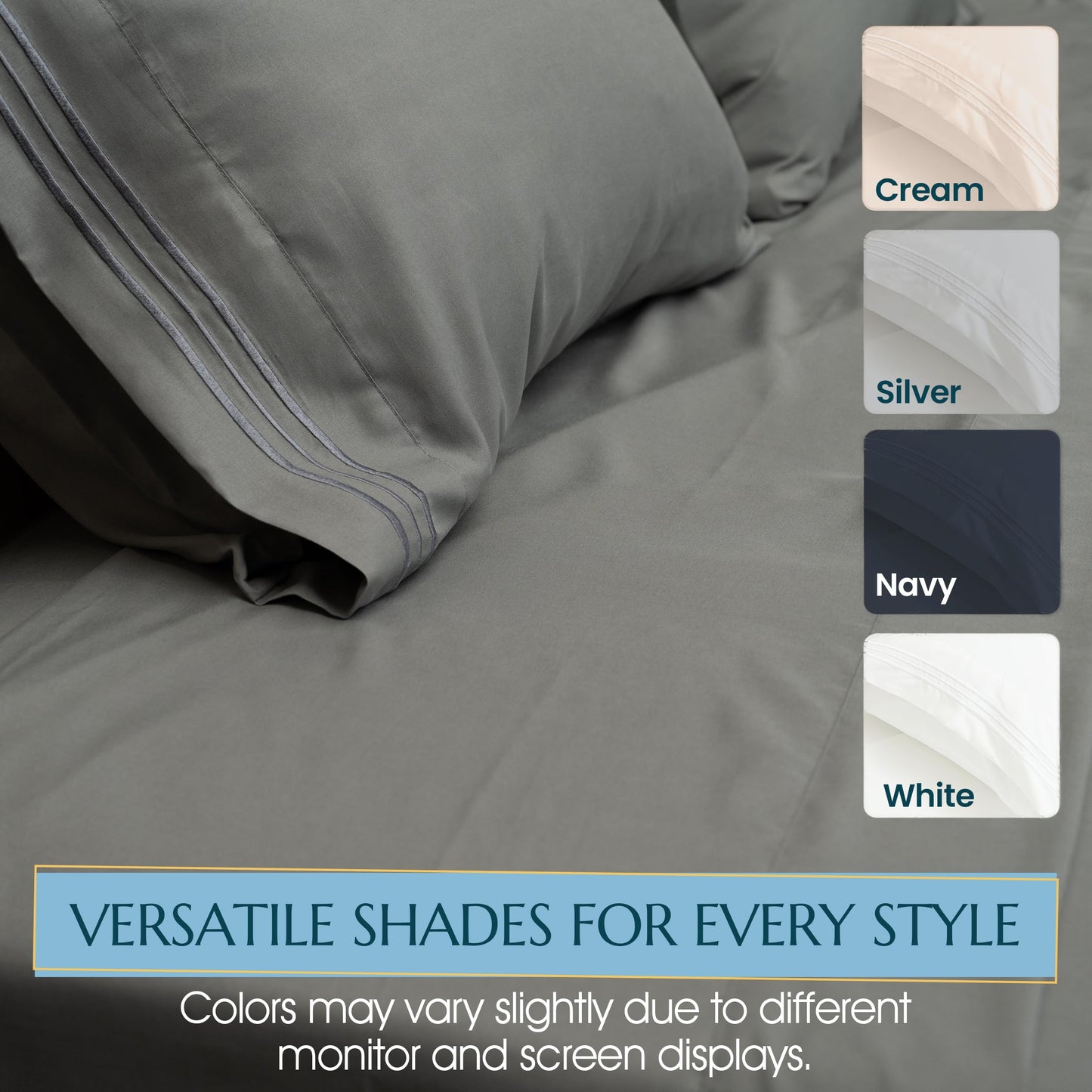 Stych & Loom Queen Sheet Set – 4-Piece Soft Microfiber Sheets Set with Flat & Fitted Sheets and 2 Pillowcases – Deep Pockets, Wrinkle Resistant, and Oeko-TEX Certified (Gray, Queen)