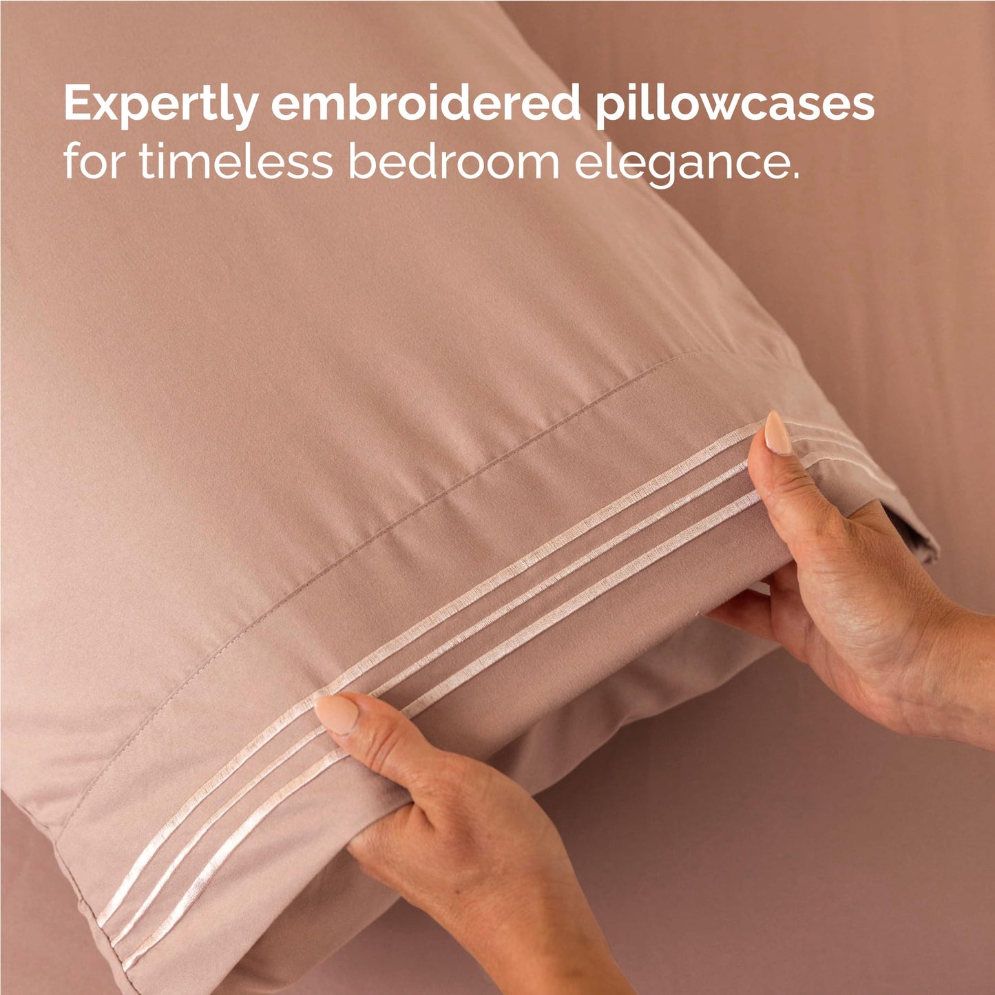 Full Size 4 Piece Sheet Set - Comfy Breathable & Cooling Sheets - Hotel Luxury Bed Sheets for Women & Men - Deep Pockets, Easy-Fit, Extra Soft and Wrinkle Free Sheets - Mauve Oeko-Tex Bed Sheet Set