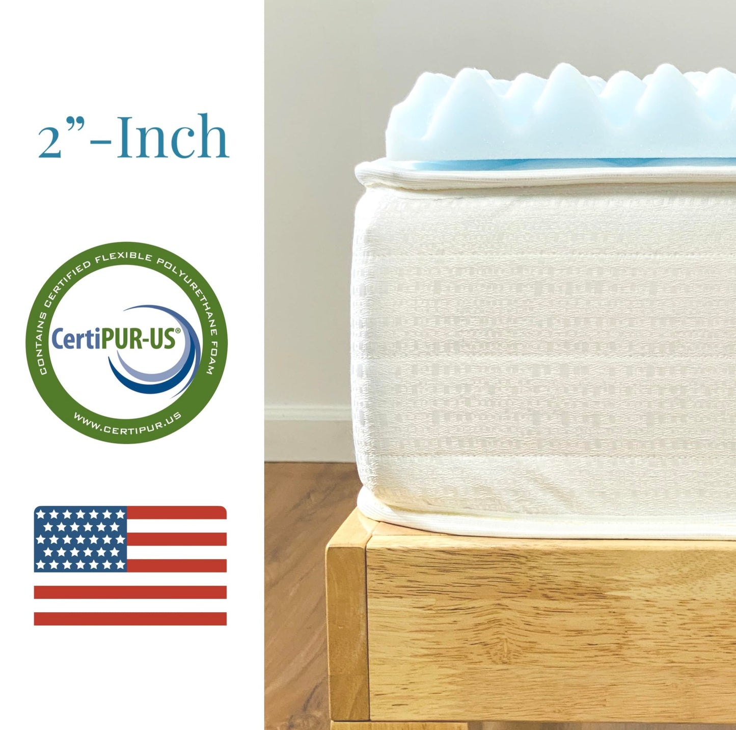 Airflow Foam Mattress Topper, Egg Crate Foam Pad, Hospital Mattress Pad and Bed Topper for Support, Pressure Relief and Weight Distribution. (Full)