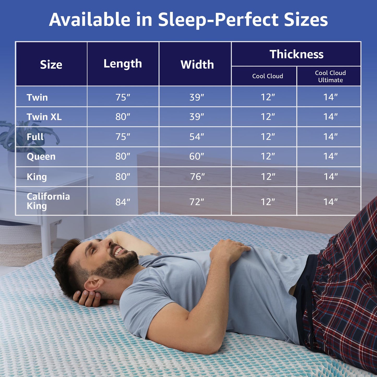 Roost Sleep Cool Cloud 14-Inch King Mattress, Gel Memory Foam for Back Pain Relief & Cool Sleep, Medium Plush, CertiPUR-US Certified, Made in USA, Bed in a Box