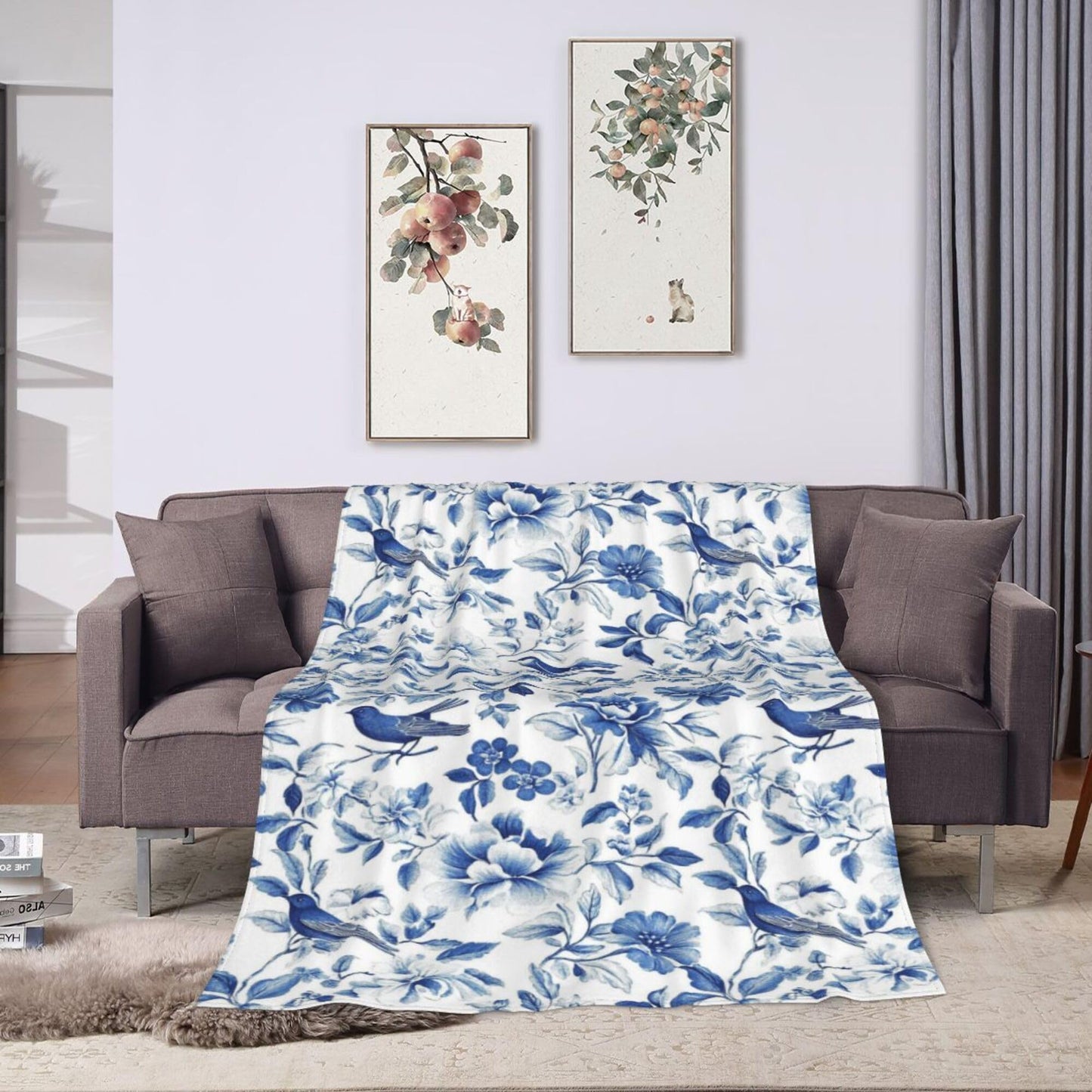 Flower Blanket Blanket Floral Fleece Throw Blanket Super Soft Fuzzy Plush Cozy Warm Floral Decor Bedding Blankets Gift for Boys Girls Men Women Kids & Adult 50"X40"