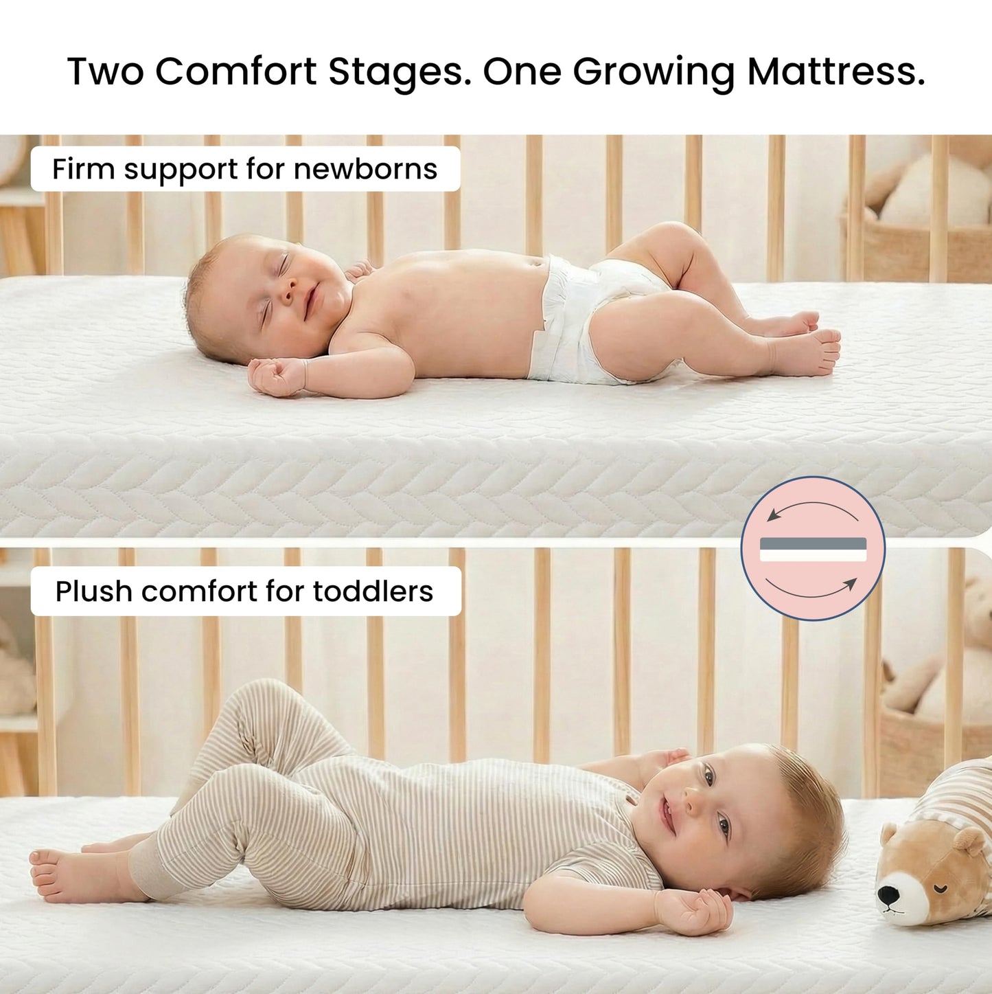 Dream On Me Baby Zzz 5” Full-Size Crib & Toddler Bed Mattress in a Box – GREENGUARD Gold & BSA Certified, Breathable, Water-Resistant, Machine Washable Cover, (52" L x 28" W x 5" H)