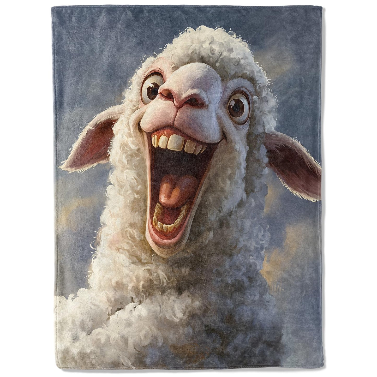BIWOTU Funny Sheep Blanket - Super Soft, Cozy, Lightweight Flannel Throw - Warm, Plush Blanket for Couch, Bed, Office, Travel, Outdoor Ideal Gift for Adult - 50×60in