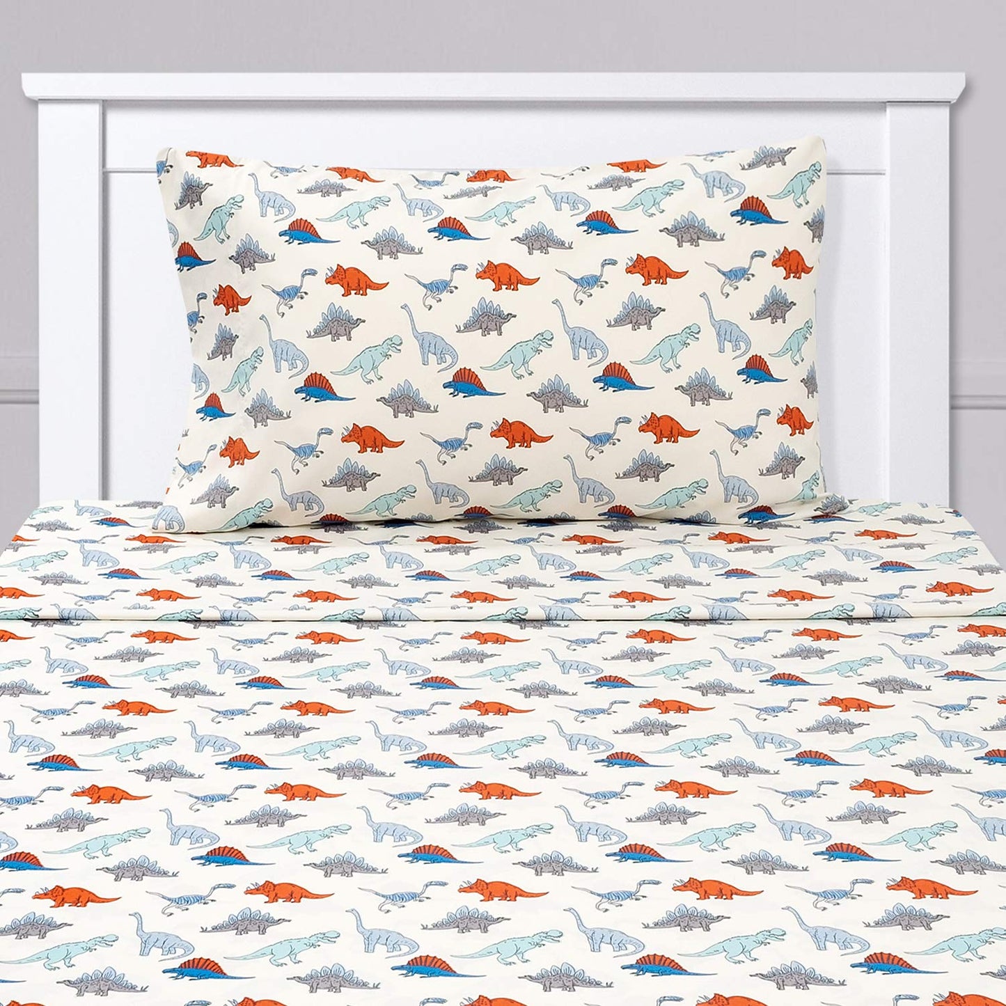 1500 Supreme Kids Bed Sheet Collection - Fun Colorful and Comfortable Boys and Girls Toddler Sheet Sets - Deep Pocket Wrinkle Free Soft and Cozy Bedding - Twin XL, Dinosaurs