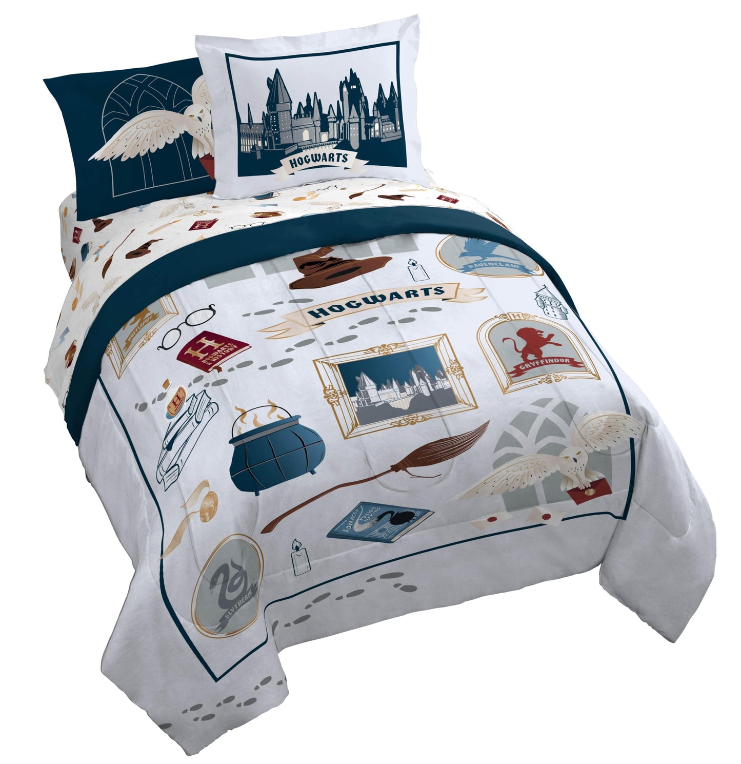 Jay Franco Kids Bed Set, Dark Grey, Harry Potter, 7 Piece Queen