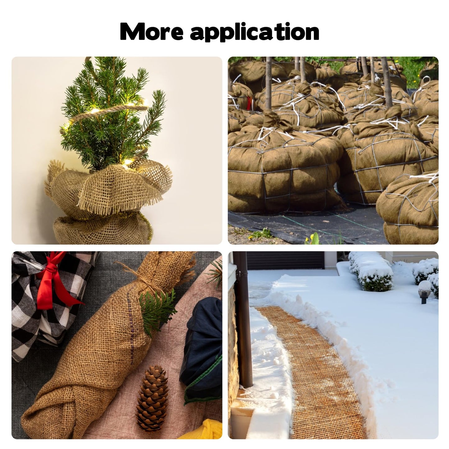 YEXEXINM 2 Pack Burlap Plant Covers Freeze Protection,15ftx40in Burlap Fabric Bags,Natural Burlap Plant Blankets,Plant Covers Freeze Protection for Winter Outdoor Bushes Trees Potted Plants