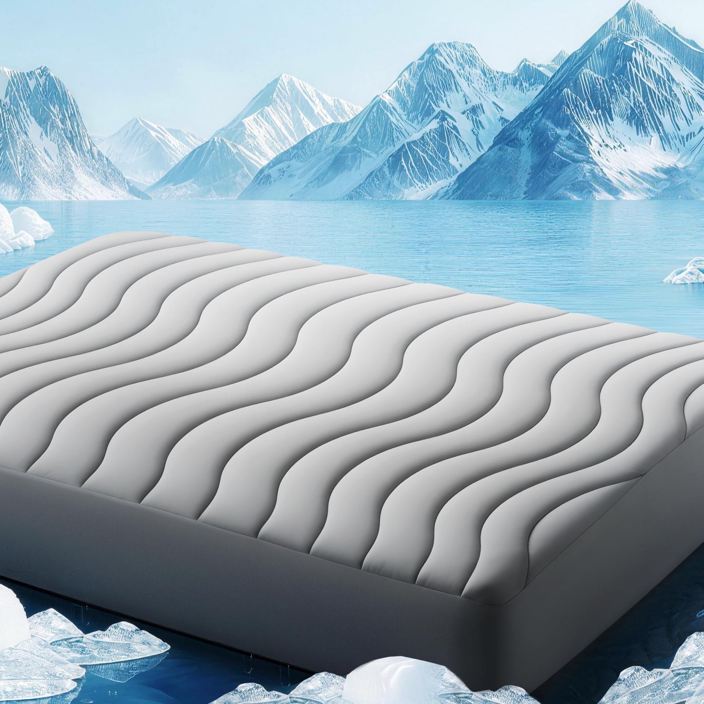 EASELAND Cooling Mattress Pad Queen Size for Hot Sleepers Pillow Top Mattress Cover Quilted Fitted Mattress Protector Breathable Mattress Topper with 8-21" Deep Pocket(60x80 Inches,Light Grey)