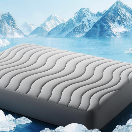 EASELAND Cooling Mattress Pad Queen Size for Hot Sleepers Pillow Top Mattress Cover Quilted Fitted Mattress Protector Breathable Mattress Topper with 8-21" Deep Pocket(60x80 Inches,Light Grey)