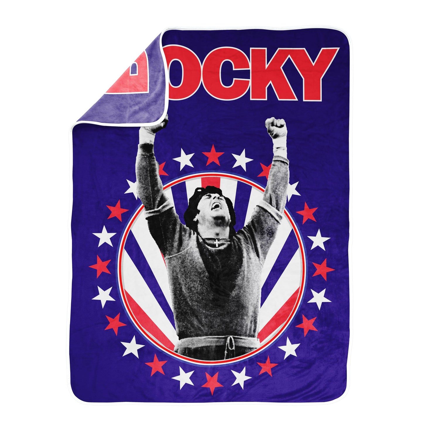 Jay Franco Plush Throw Blanket – Soft & Cozy Fleece Throw for Bedroom & Couch Décor, Official Licensed Product, Blue - Rocky & Creed, 46x60 - Throw Blanket
