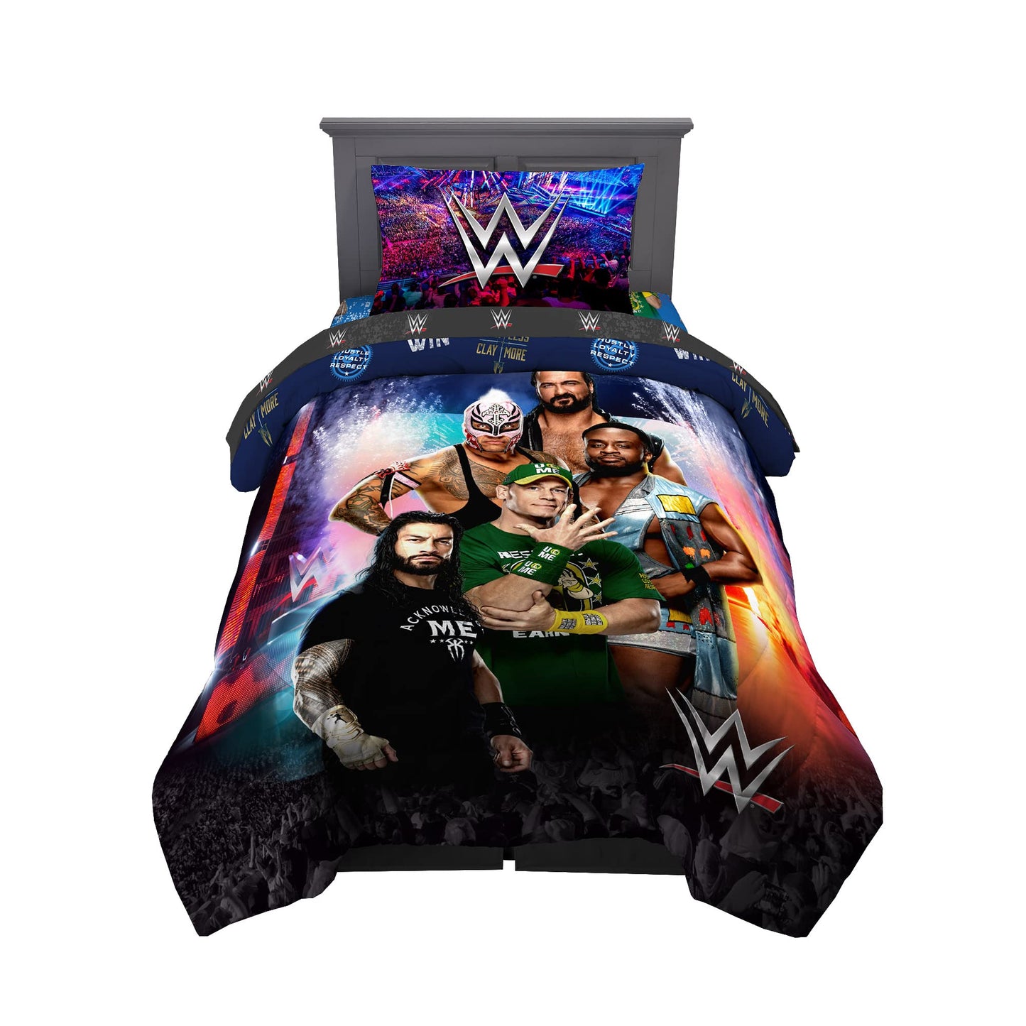 WWE Wrestlemania Kids Bedding Set, Super Soft Microfiber Comforter & Sheet Set, 4-Piece Twin, (Officially Licensed Product) by Franco