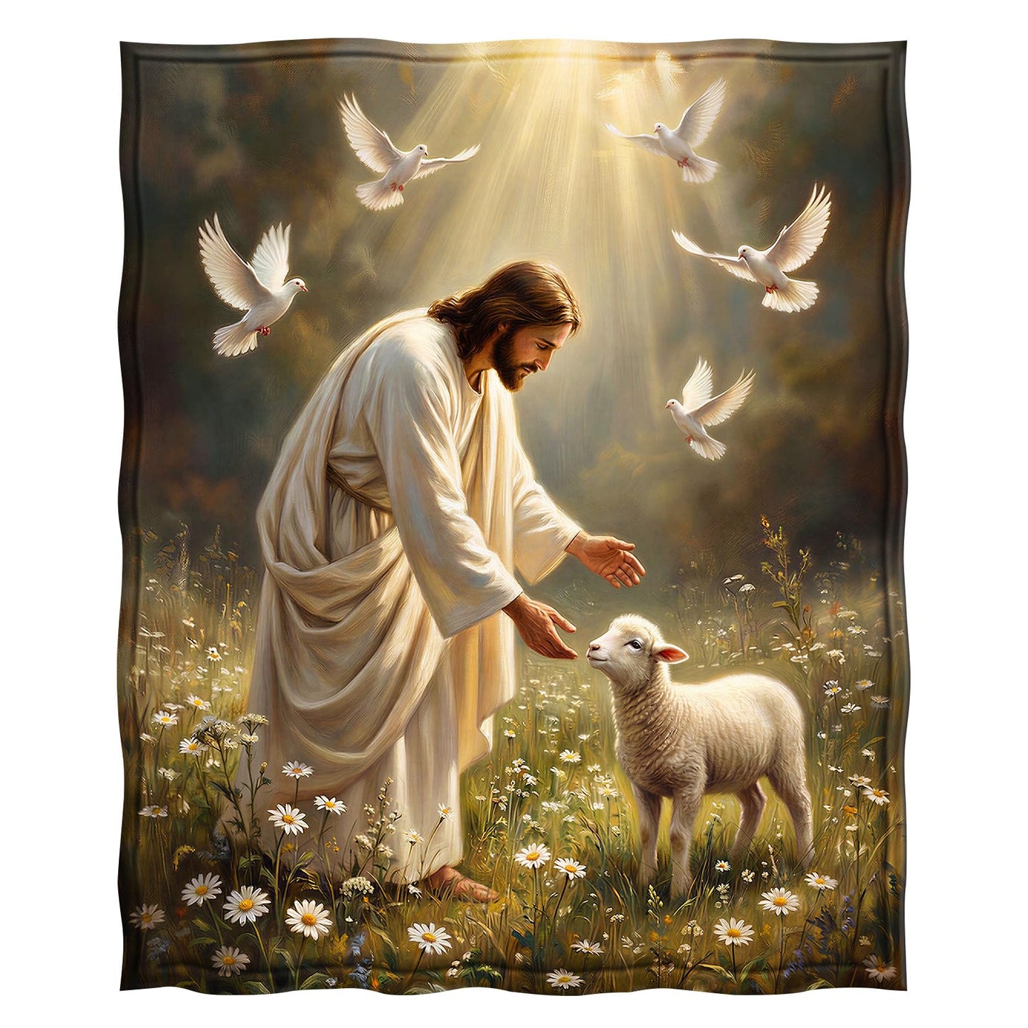Levens Christian Inspirational The Lord is My Shepherd Flannel Throw Blanket 50x60 | Soft Lightweight Cozy Decorative Blanket for Gift, Living Room, Couch, Dorm, Office, Car, Camping, Nap