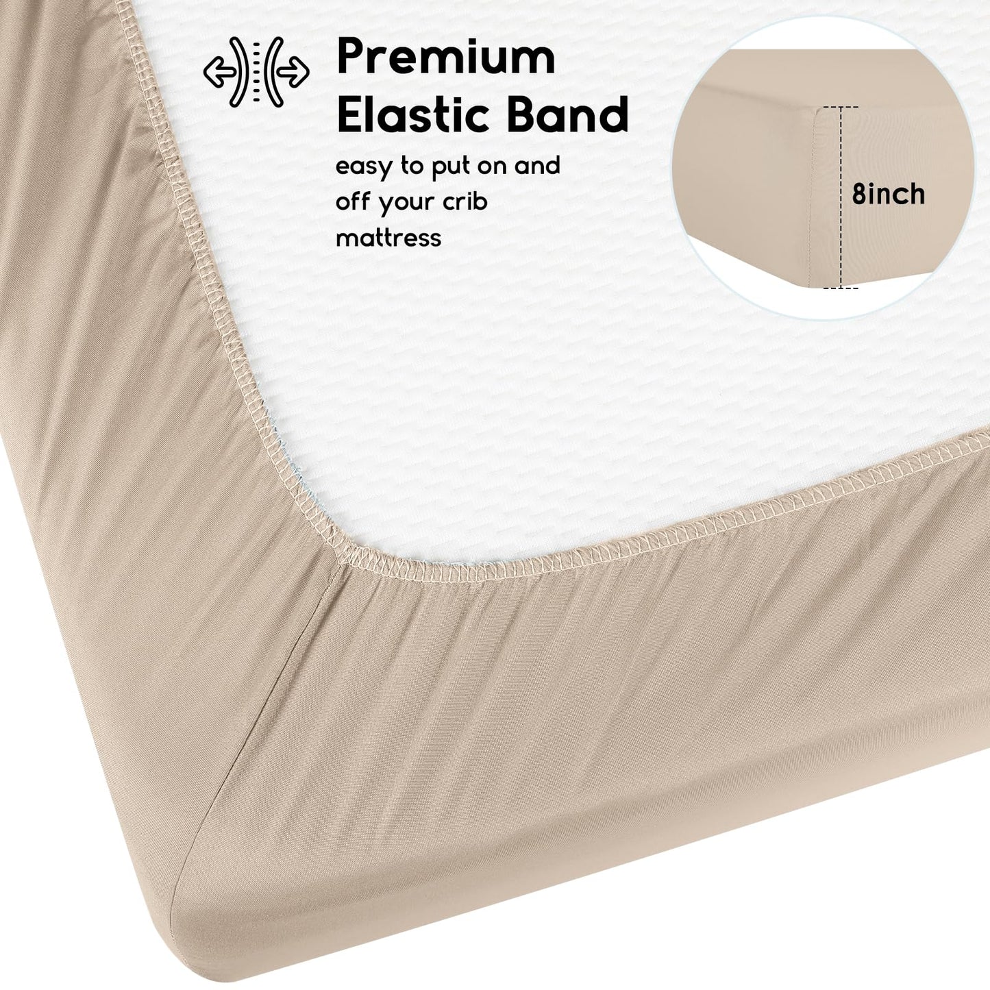 Yoofoss Baby Crib Sheets for Boys Girls, Fitted Crib Sheet 2 Pack for Standard Crib and Toddler Mattress, Super Soft Microfiber Baby Sheet 28x52x8in(Brown+Leaf)