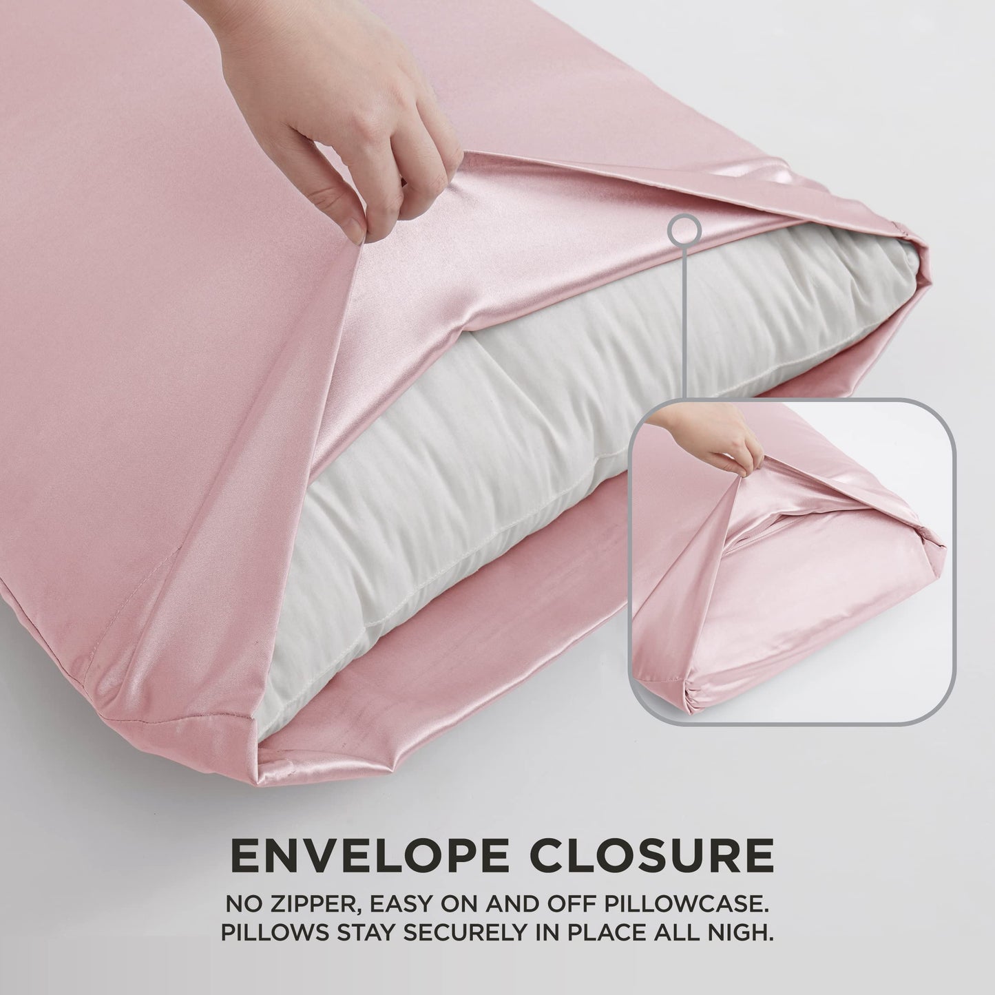 Juicy Couture Full Size Silk Satin Bed Sheet Set, Deep Pocket Silky Full Sheet Set with 1 Fitted Sheet, 1 Flat Sheet and 2 Pillow Case, Wrinkle Resistant and Anti Pilling Bed Sheets - Pink