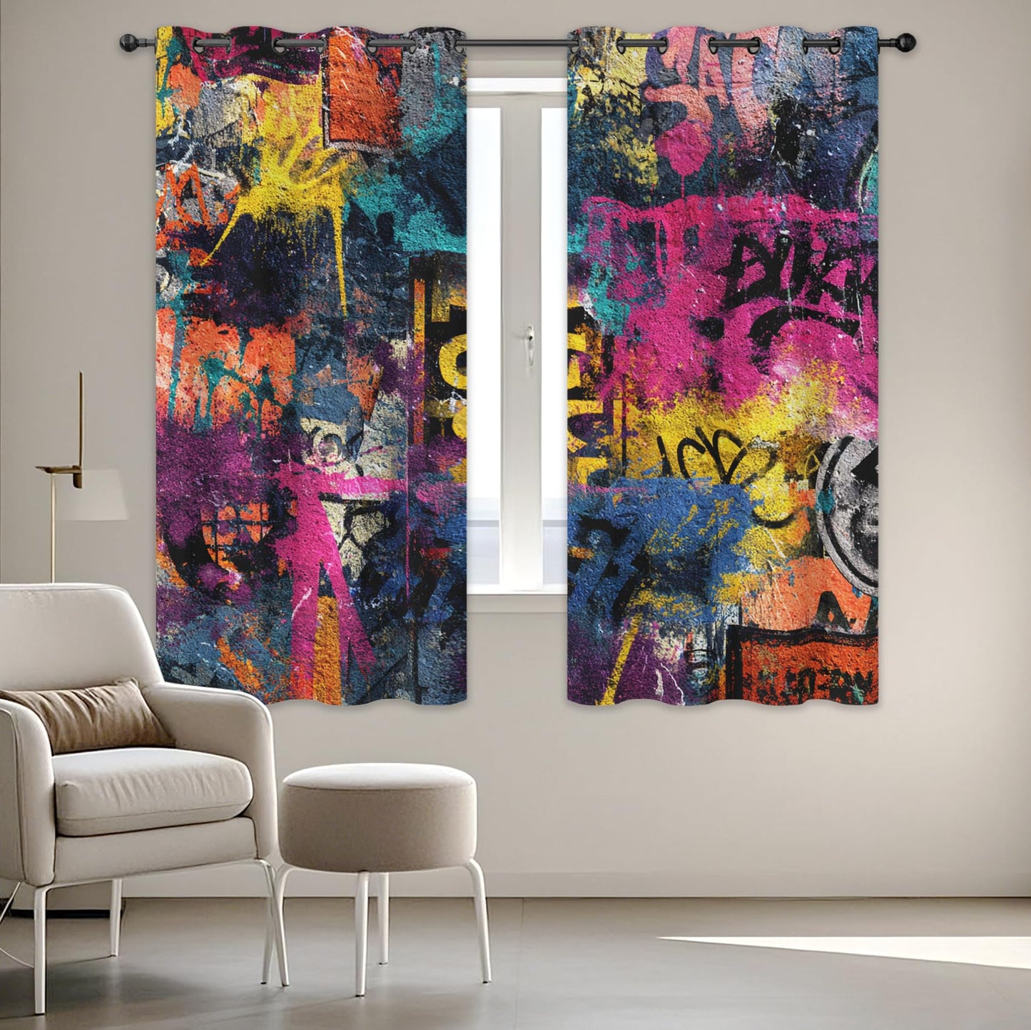 Graffiti Wall Curtains Colorful Graffiti