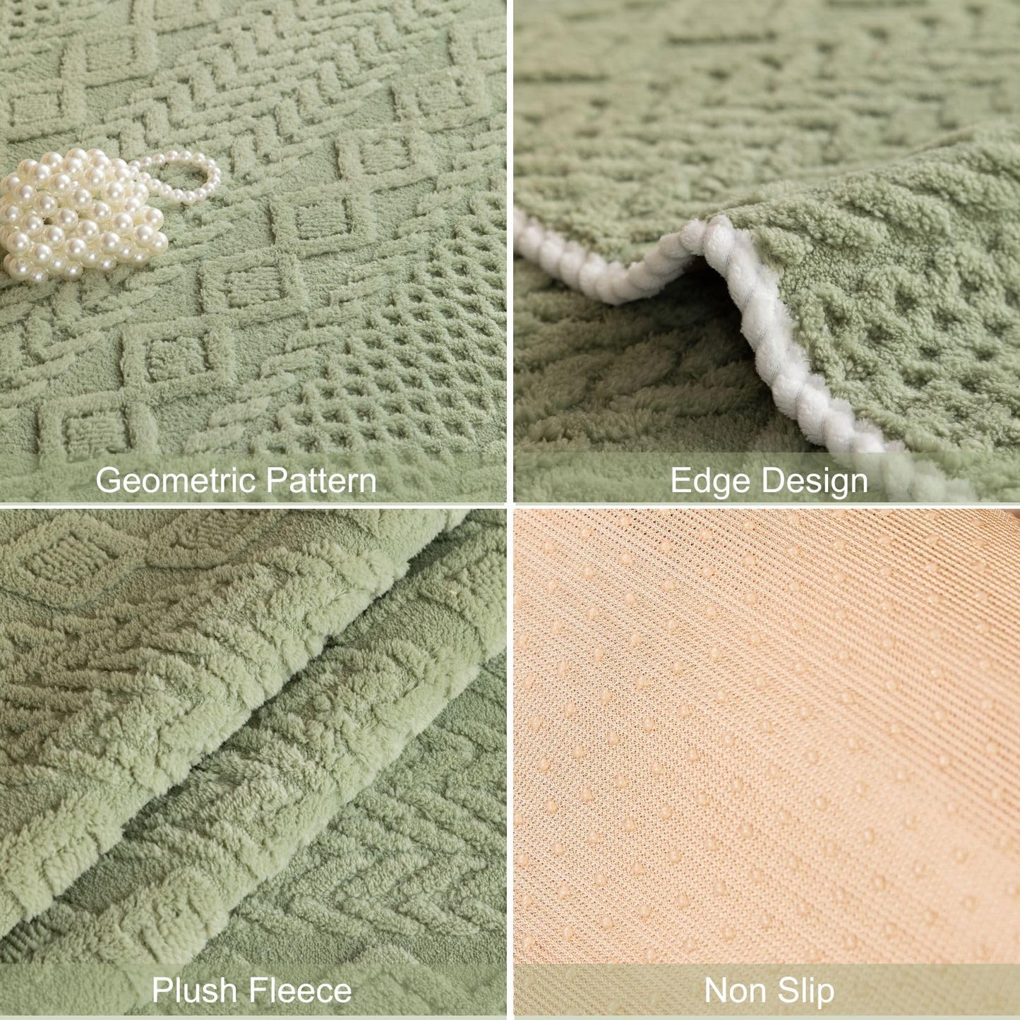 vctops Cable Jacquard Plush Sofa Couch Covers Boho Fuzzy Couch Cover for Dogs Soft Non Slip Sectional Sofa Slipcover Thick Warm Washable Furniture Protector for Kids, Pets (Sage Green,28"x28")