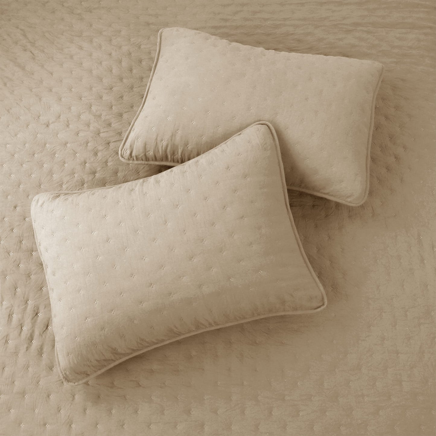 ROARINGWILD Beige Cloud Queen Size Quilt Bedding Sets with Pillow Shams, Farmhouse Lightweight Soft Bedspread Coverlet, All Season Rustic Country Thin Comforter, 3 Pieces, 90x90 inches, Tan Cream