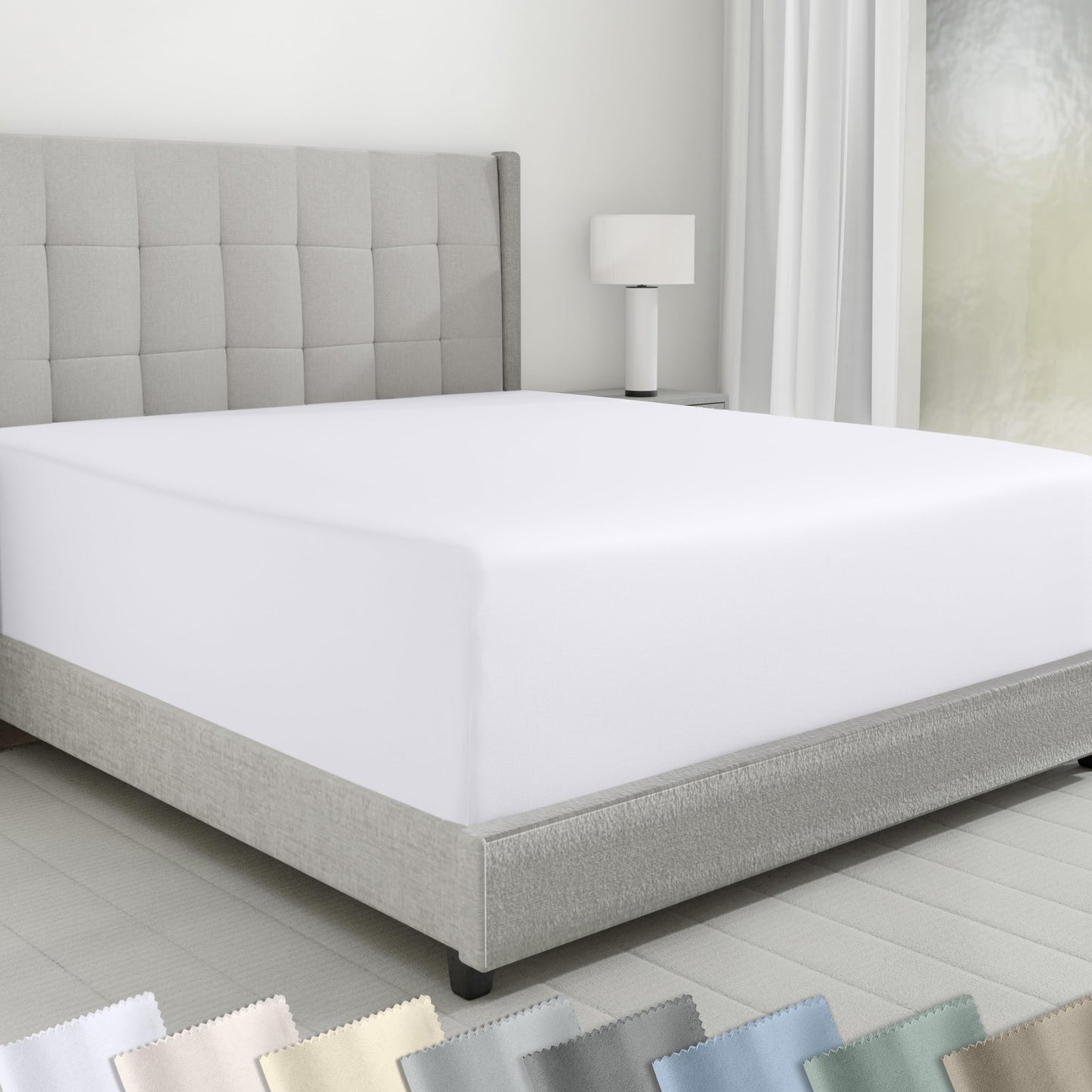California Design Den Queen Size Fitted Sheet Only - 100% Cotton, 600 Thread Count, Soft Deep Pocket Bottom Fitted Sheet, Sateen Weave, Premium-Feel Bedding, Featuring Foot Side Indicator - White