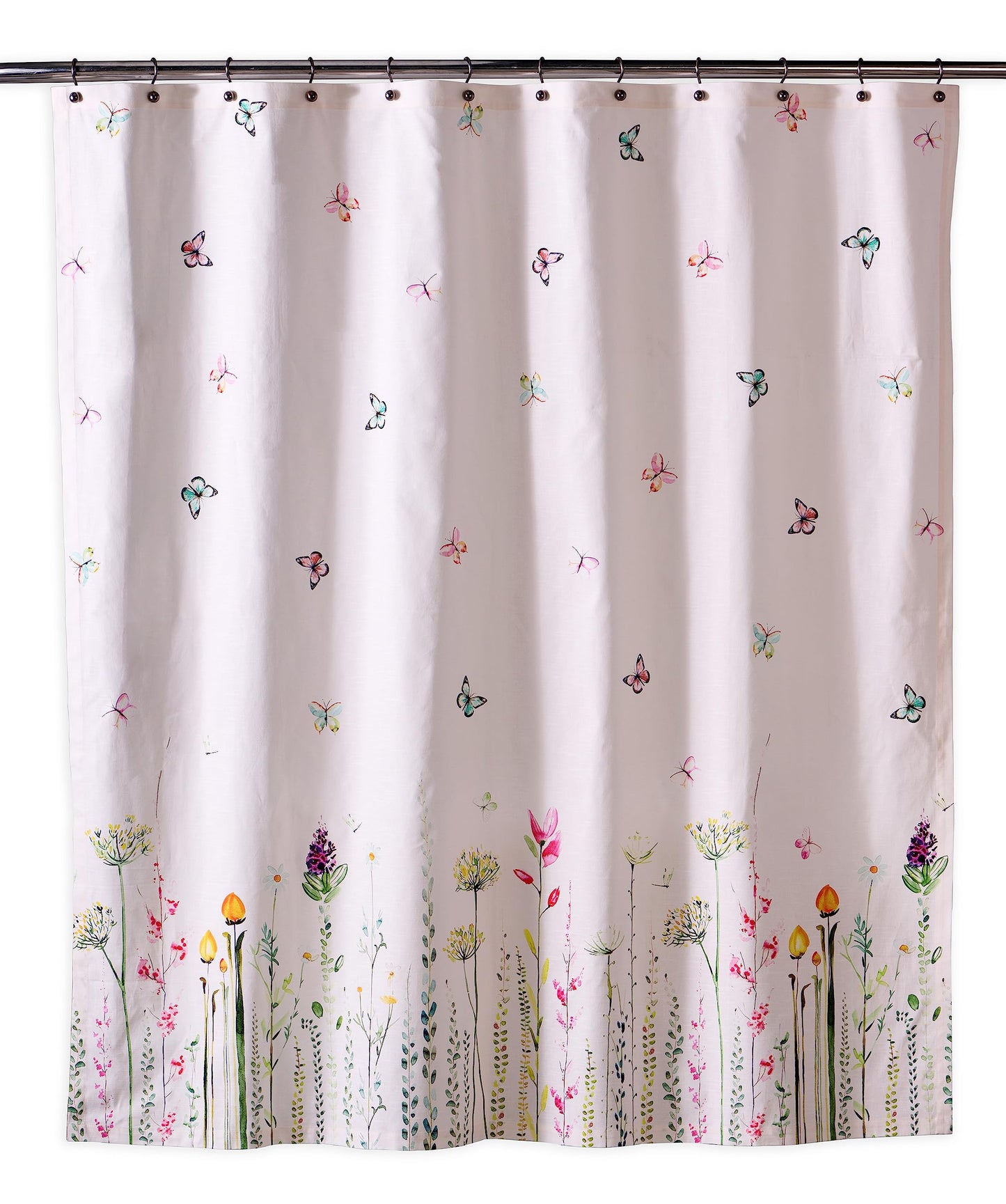 Maison d' Hermine Shower Curtain 100% Cotton One Panel 70"x72" Washable Fabric Shower Curtains for Bathroom, Easy Hanging with 12 Button Holes - Home Hotel Resort Spa Spring Summer - Botanical Fresh