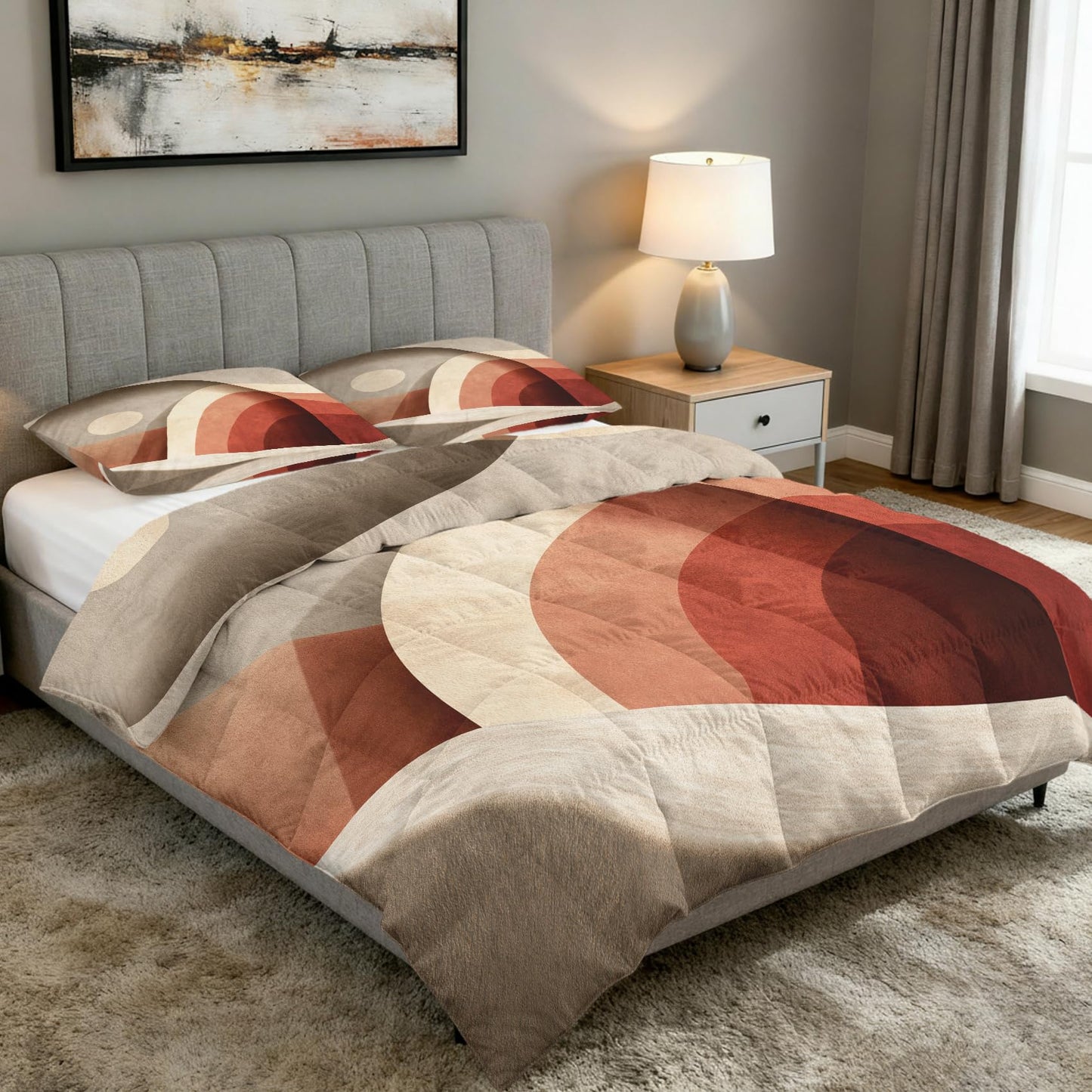 Boho Abstract Full Size Comforter Sets 3 Piece
